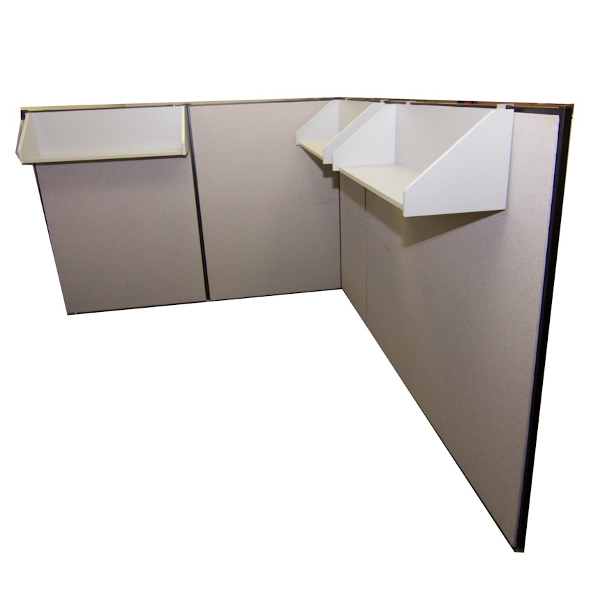 Five Cubicle Wall Panels and Shelving