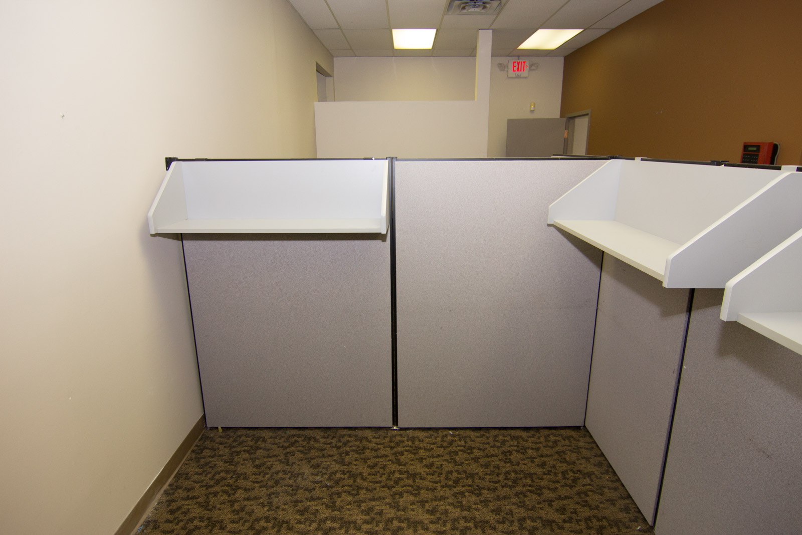 Five Cubicle Wall Panels and Shelving