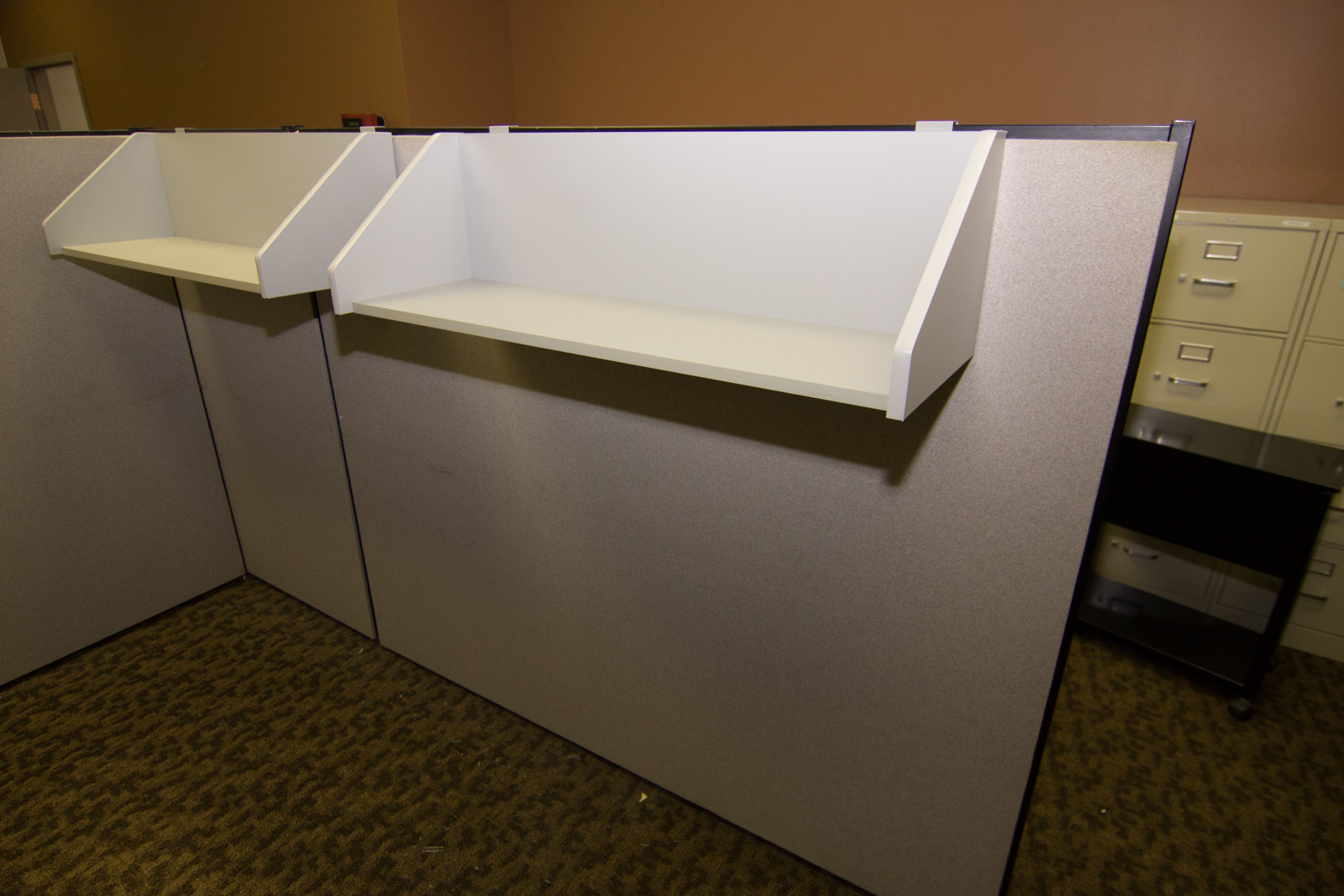 Five Cubicle Wall Panels and Shelving