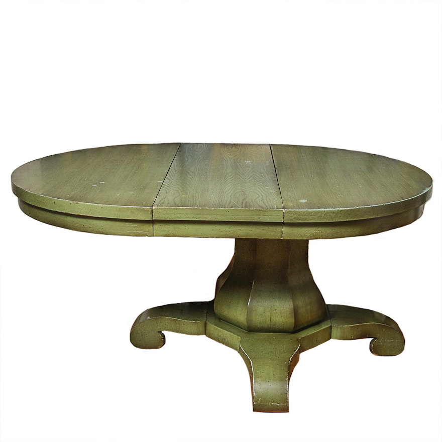 Green Painted Pedestal Dining Table