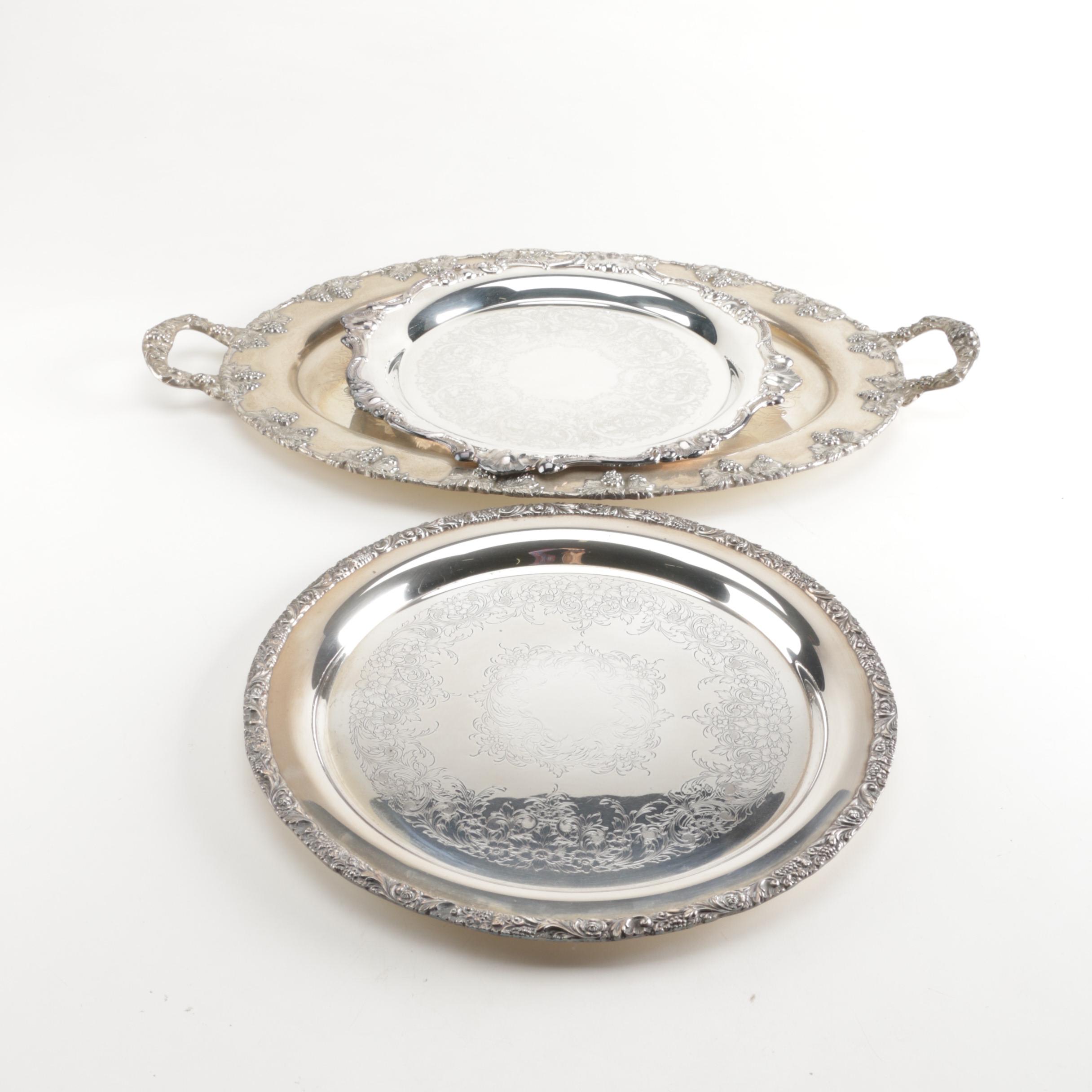 International Silver Co. and Gorham Silver Plate Serving Trays