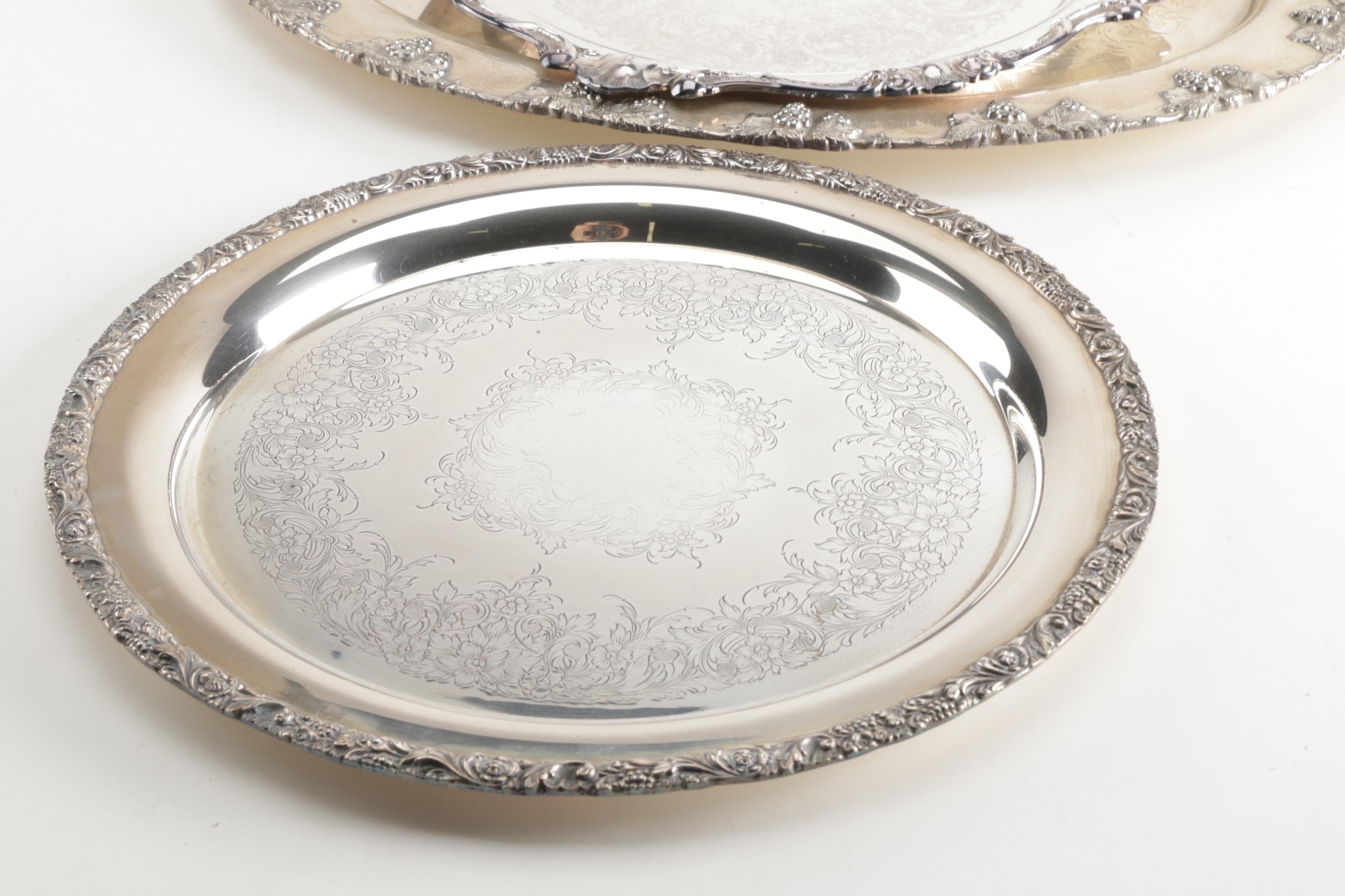 International Silver Co. and Gorham Silver Plate Serving Trays