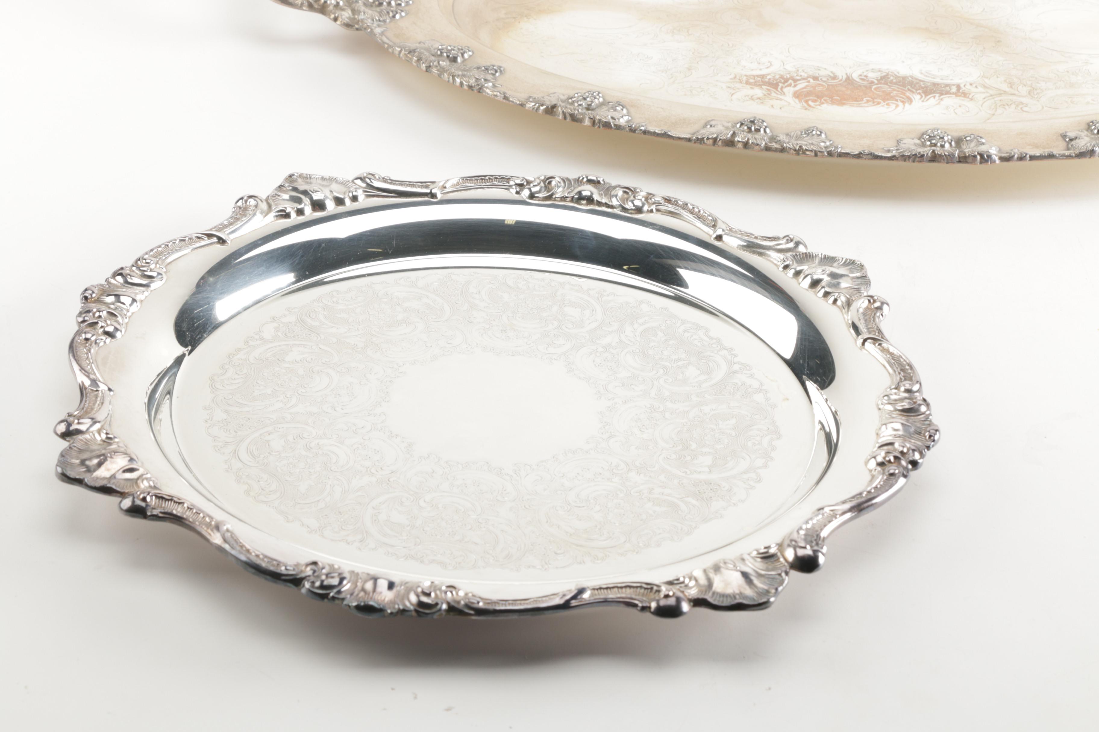 International Silver Co. and Gorham Silver Plate Serving Trays