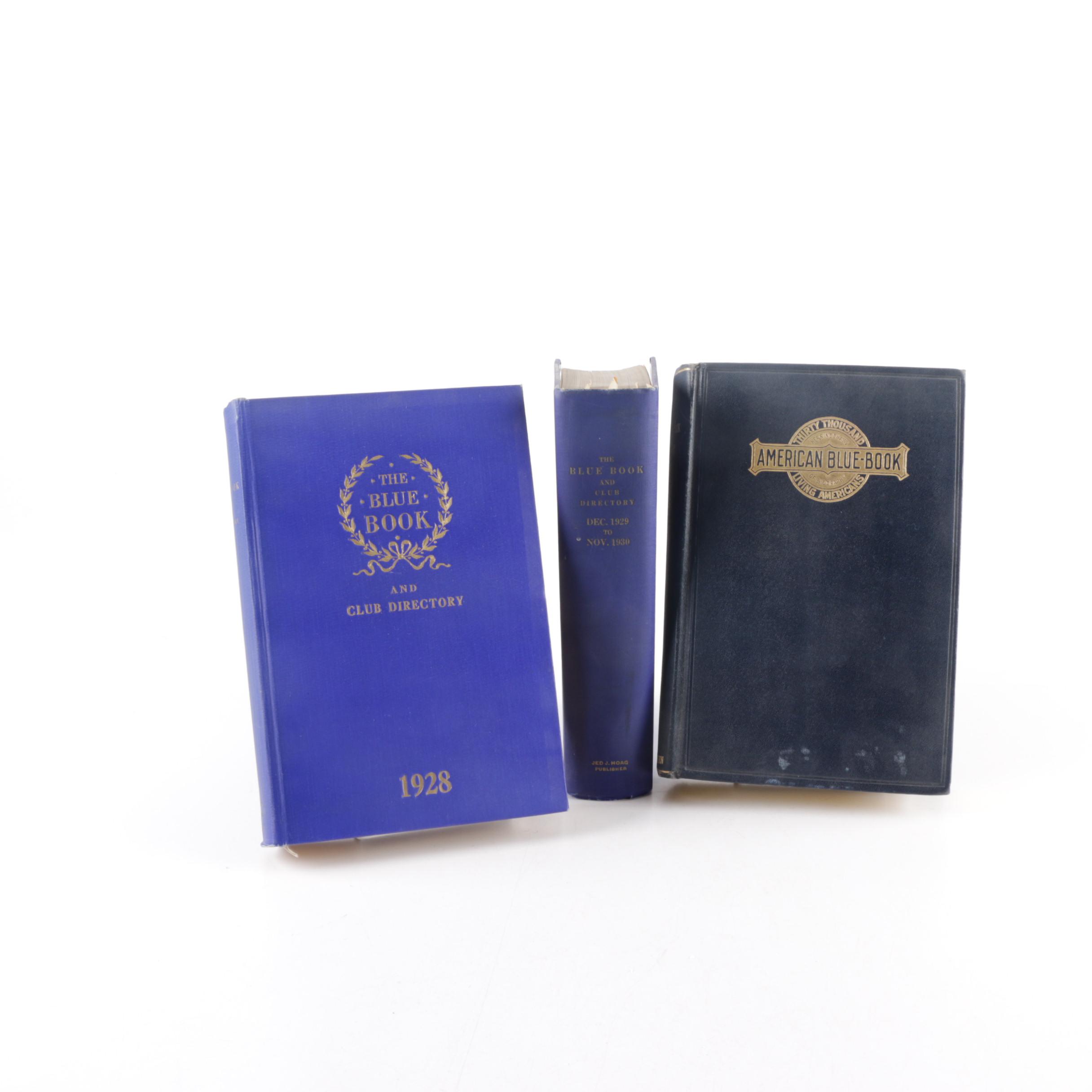 1928 & 1930 "The Blue Book and Club Directory"