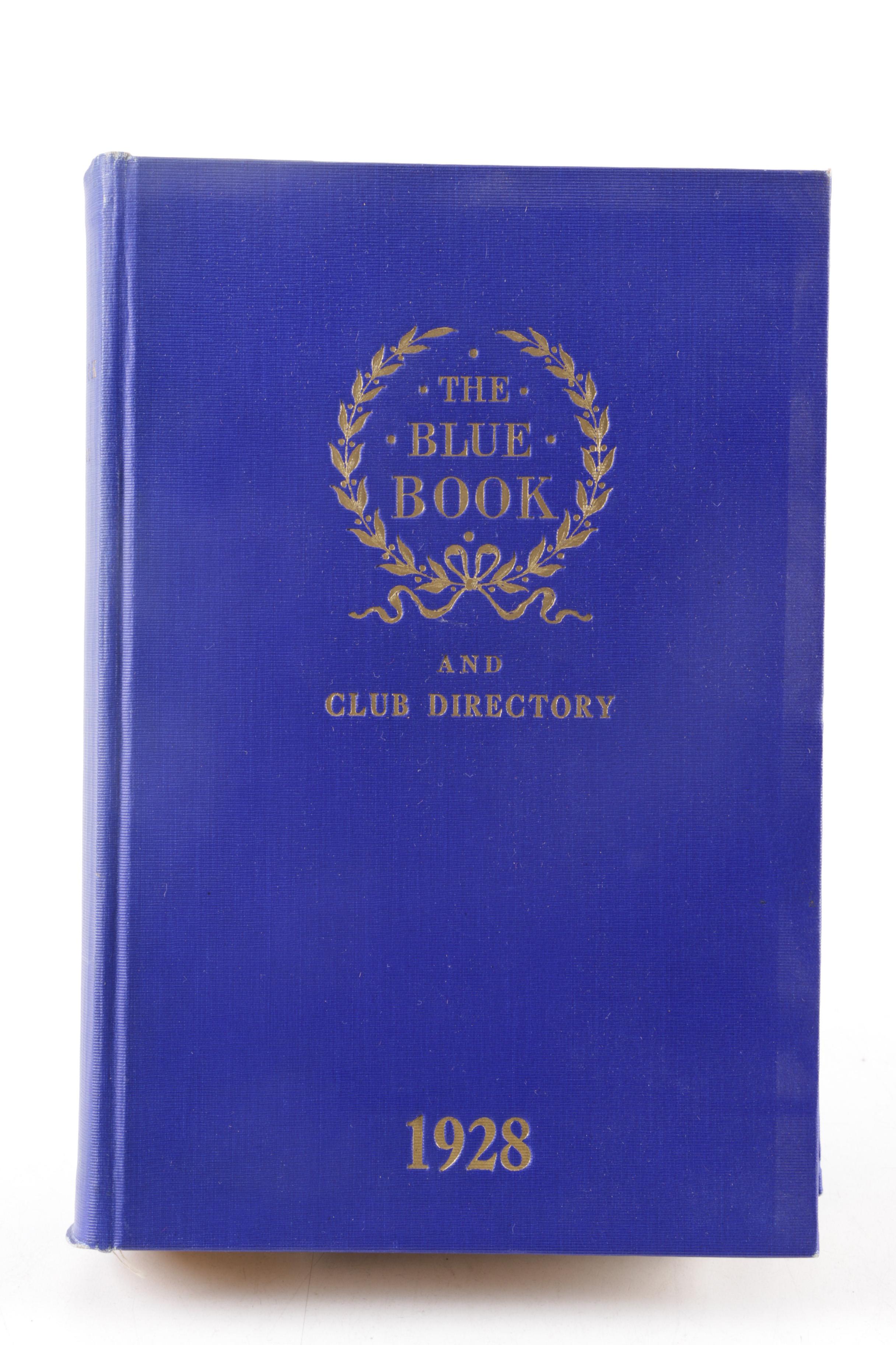 1928 & 1930 "The Blue Book and Club Directory"