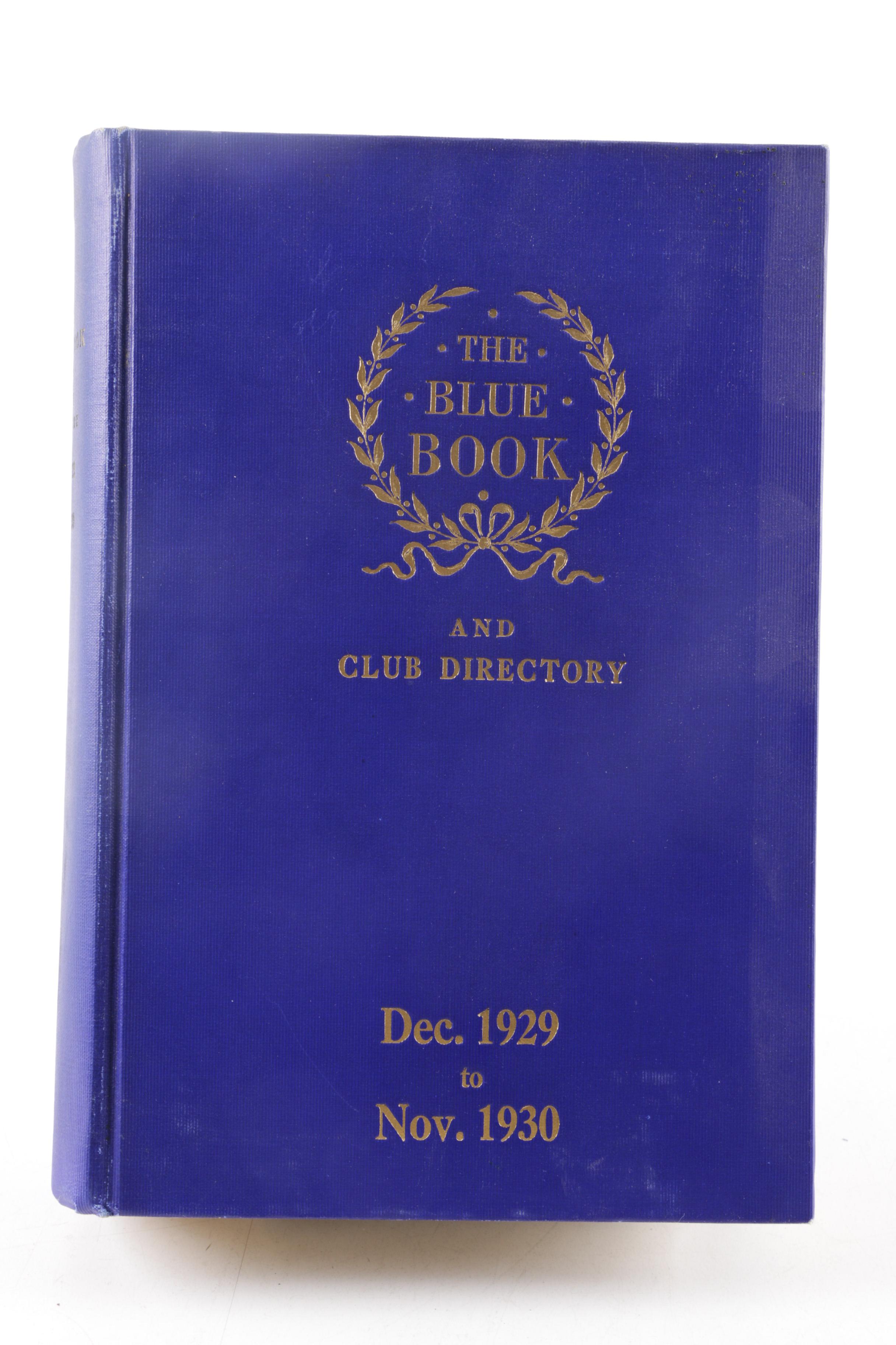 1928 & 1930 "The Blue Book and Club Directory"