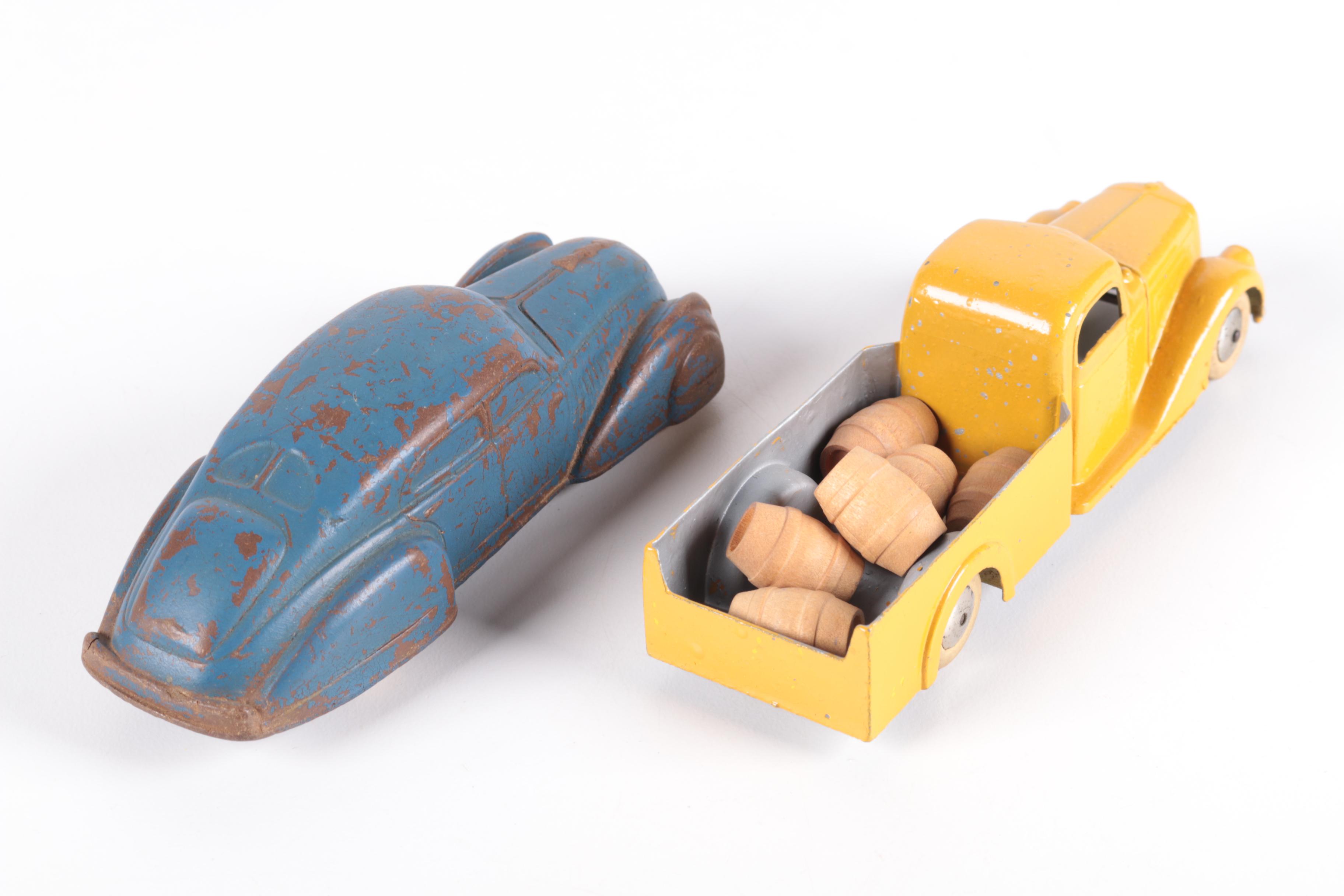 Vintage Toy Car Assortment Including Sun Rubber Company