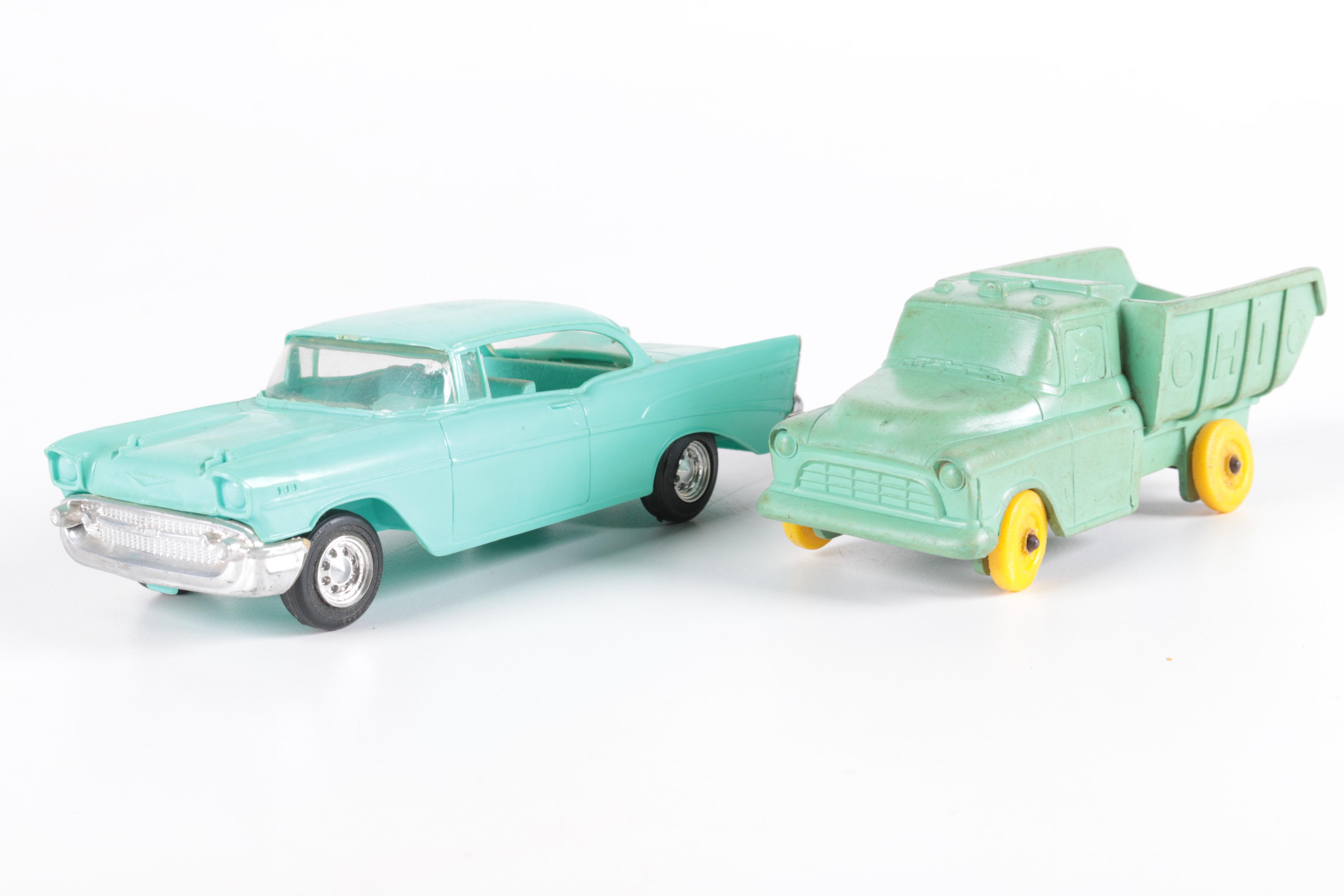 Vintage Toy Car Assortment Including Sun Rubber Company