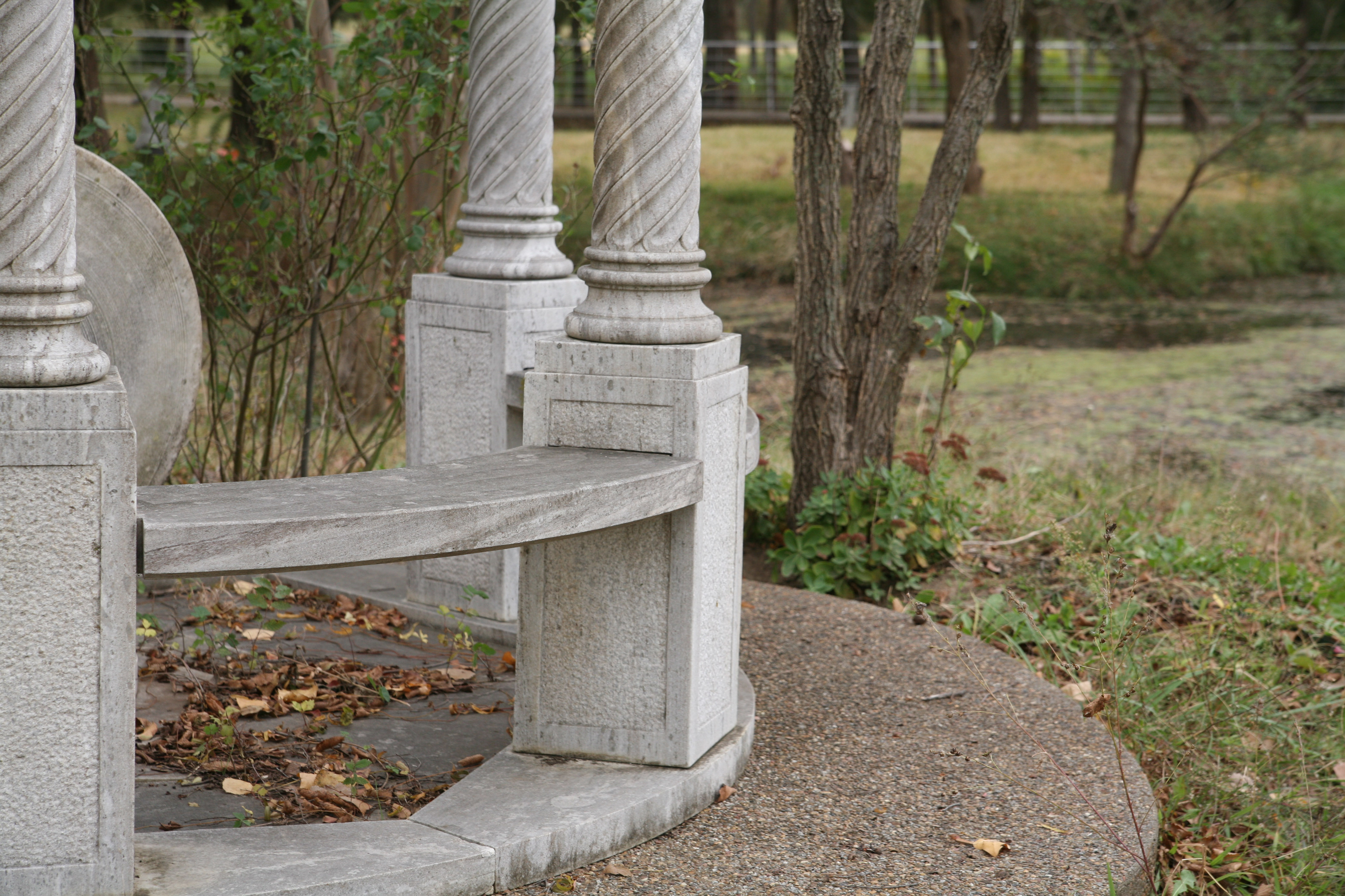 Neoclassical Style Concrete Gazebo with Wrought Iron Dome