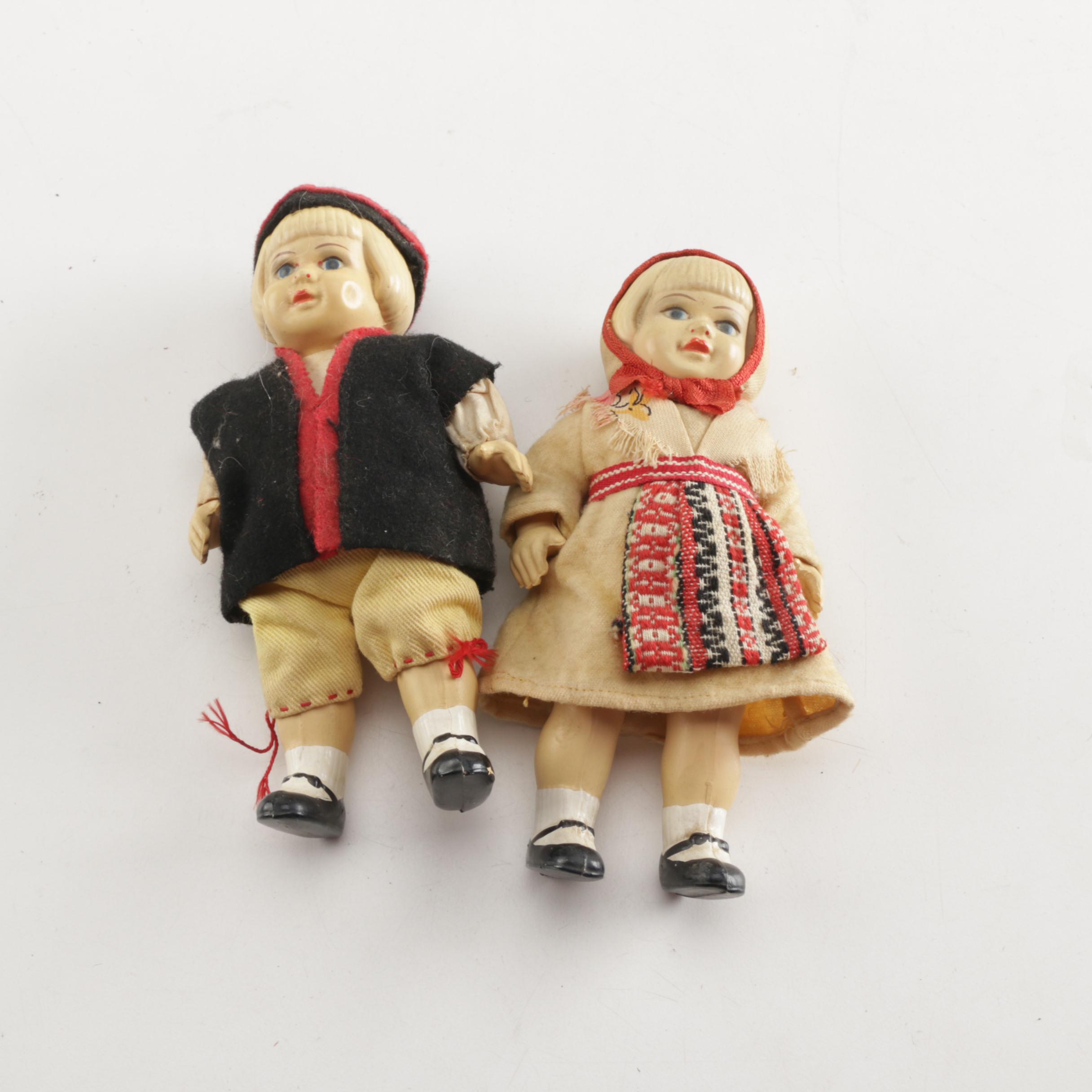 Girl and Boy Dolls in European Clothes