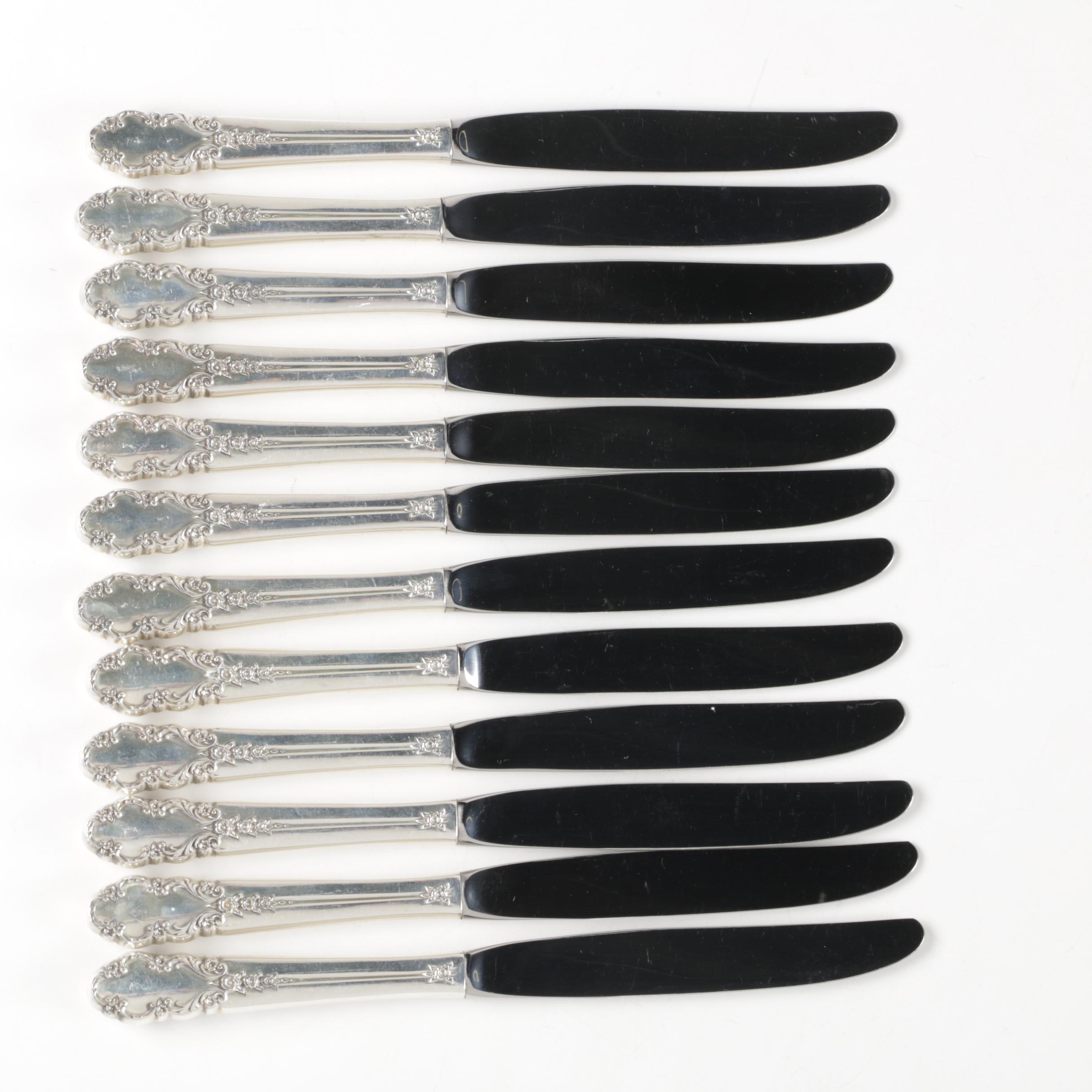 Vintage Rogers "Bridal Veil" Sterling Silver Flatware Set for Twelve