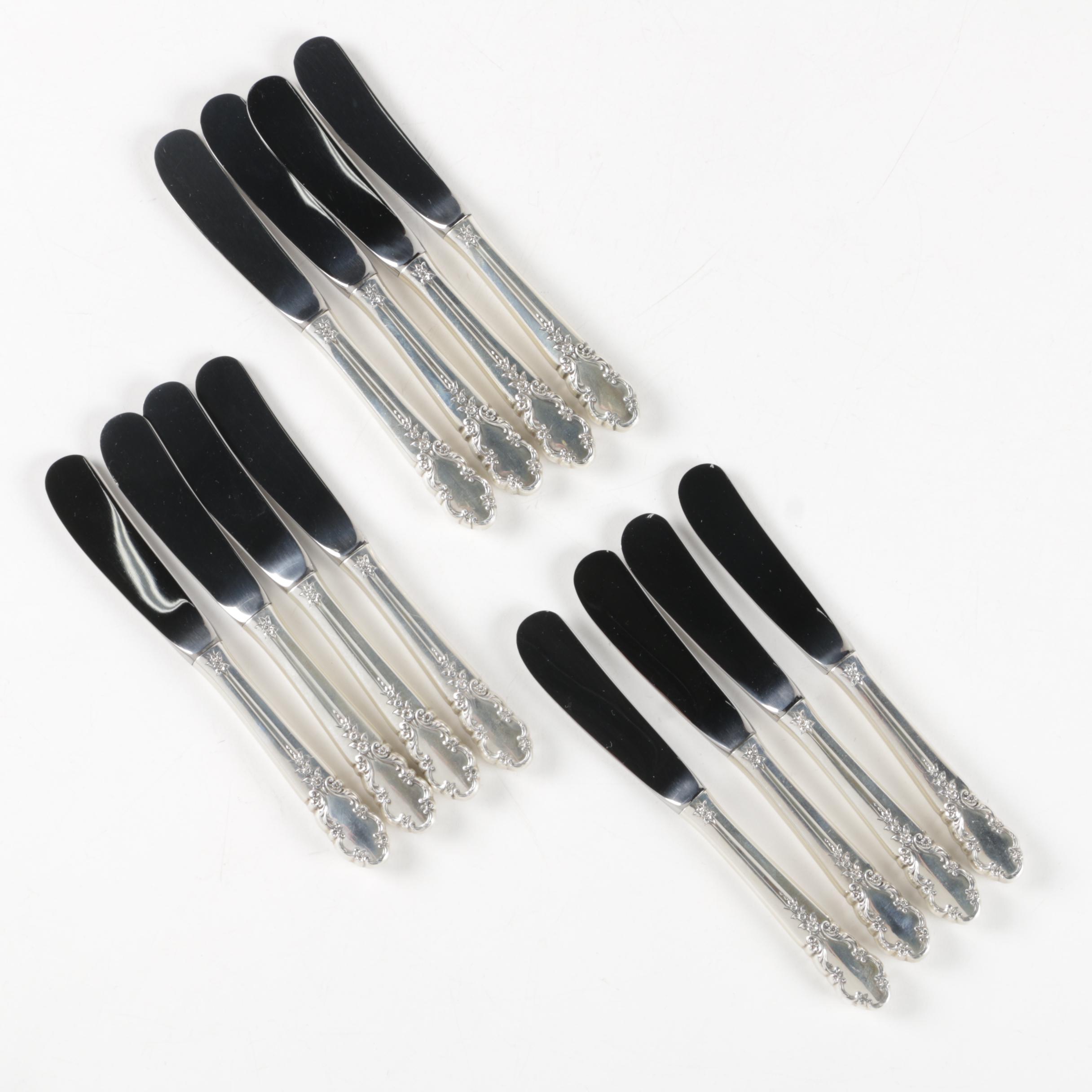 Vintage Rogers "Bridal Veil" Sterling Silver Flatware Set for Twelve