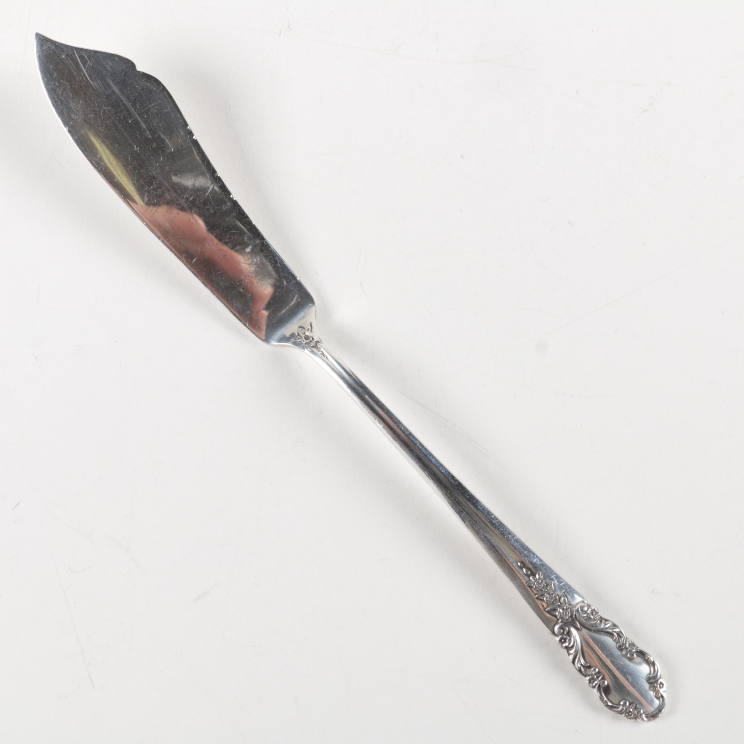 Vintage Rogers "Bridal Veil" Sterling Silver Flatware Set for Twelve