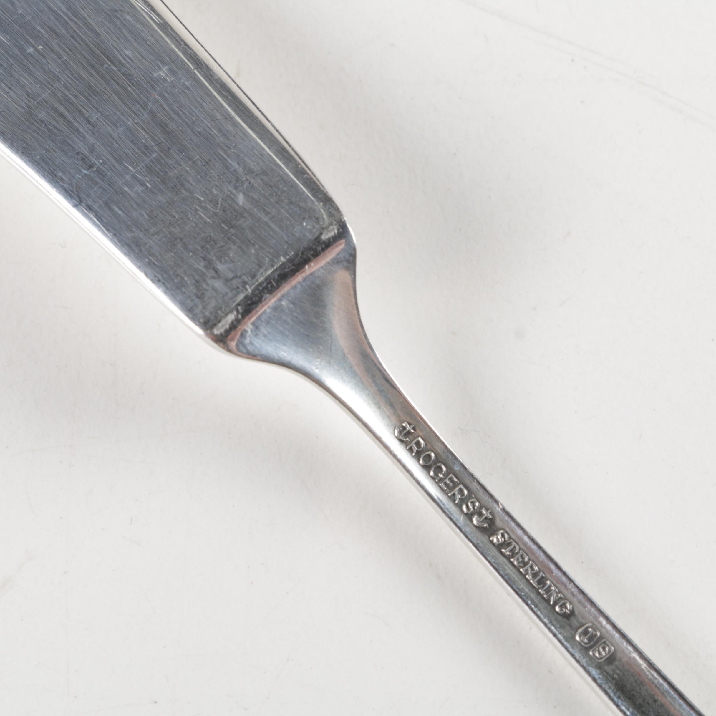 Vintage Rogers "Bridal Veil" Sterling Silver Flatware Set for Twelve