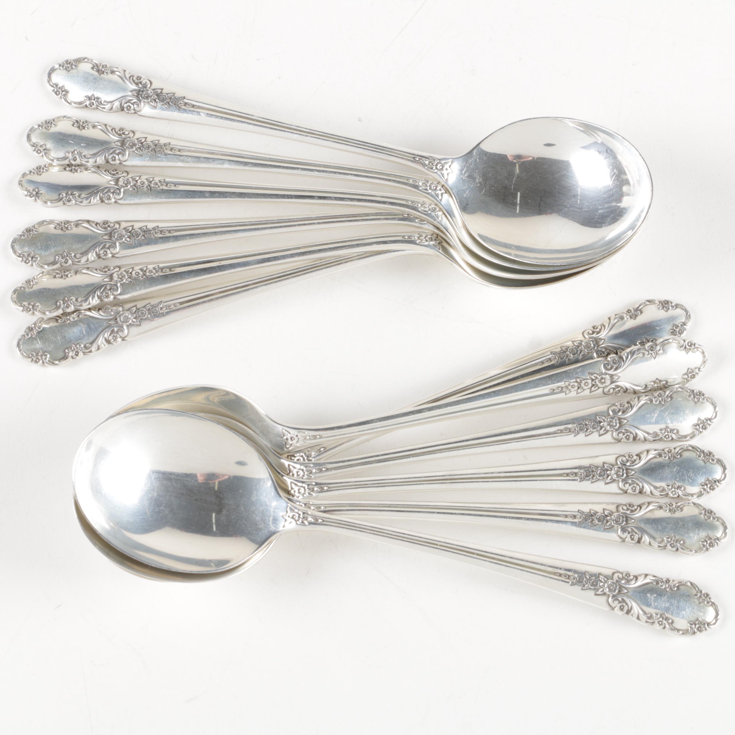 Vintage Rogers "Bridal Veil" Sterling Silver Flatware Set for Twelve