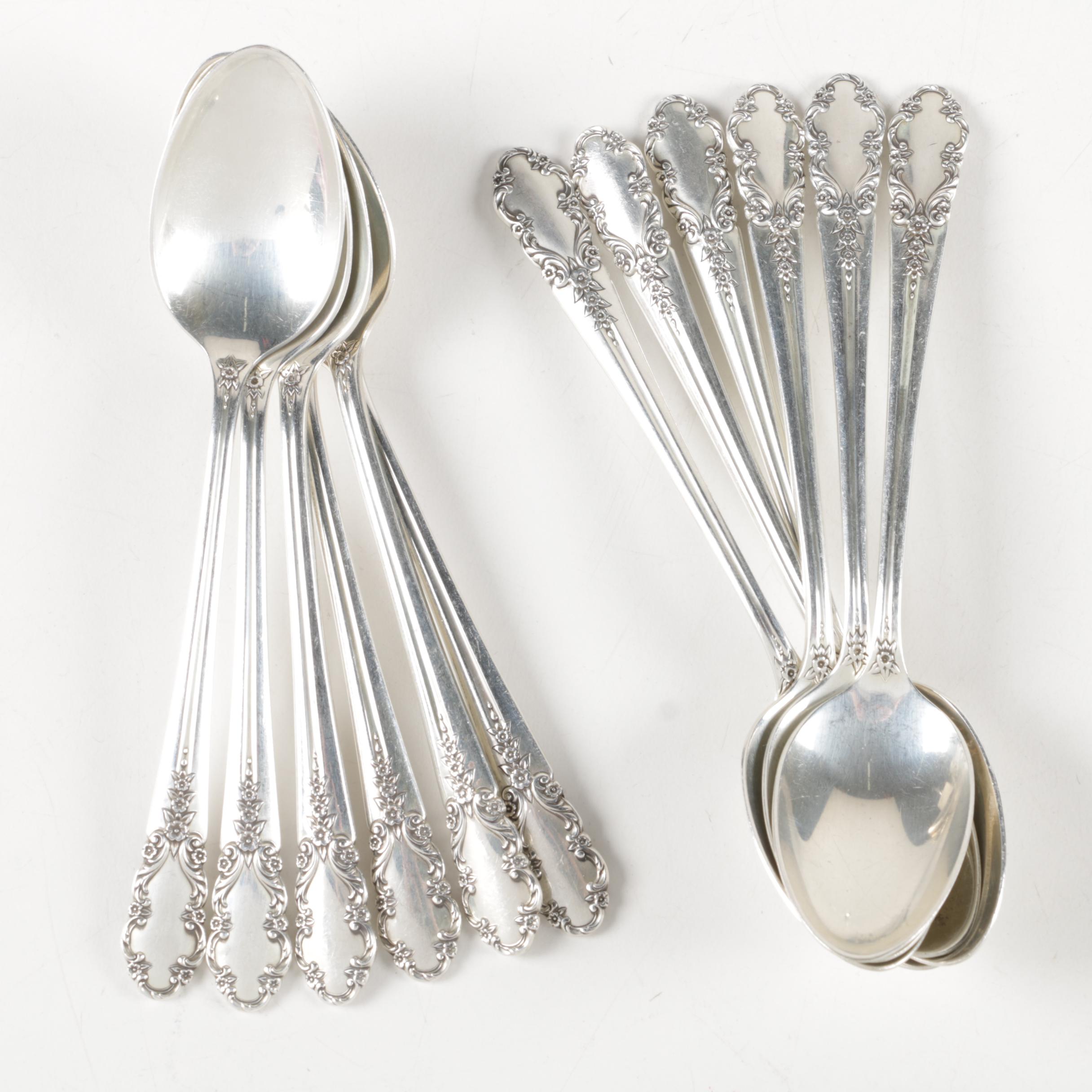 Vintage Rogers "Bridal Veil" Sterling Silver Flatware Set for Twelve