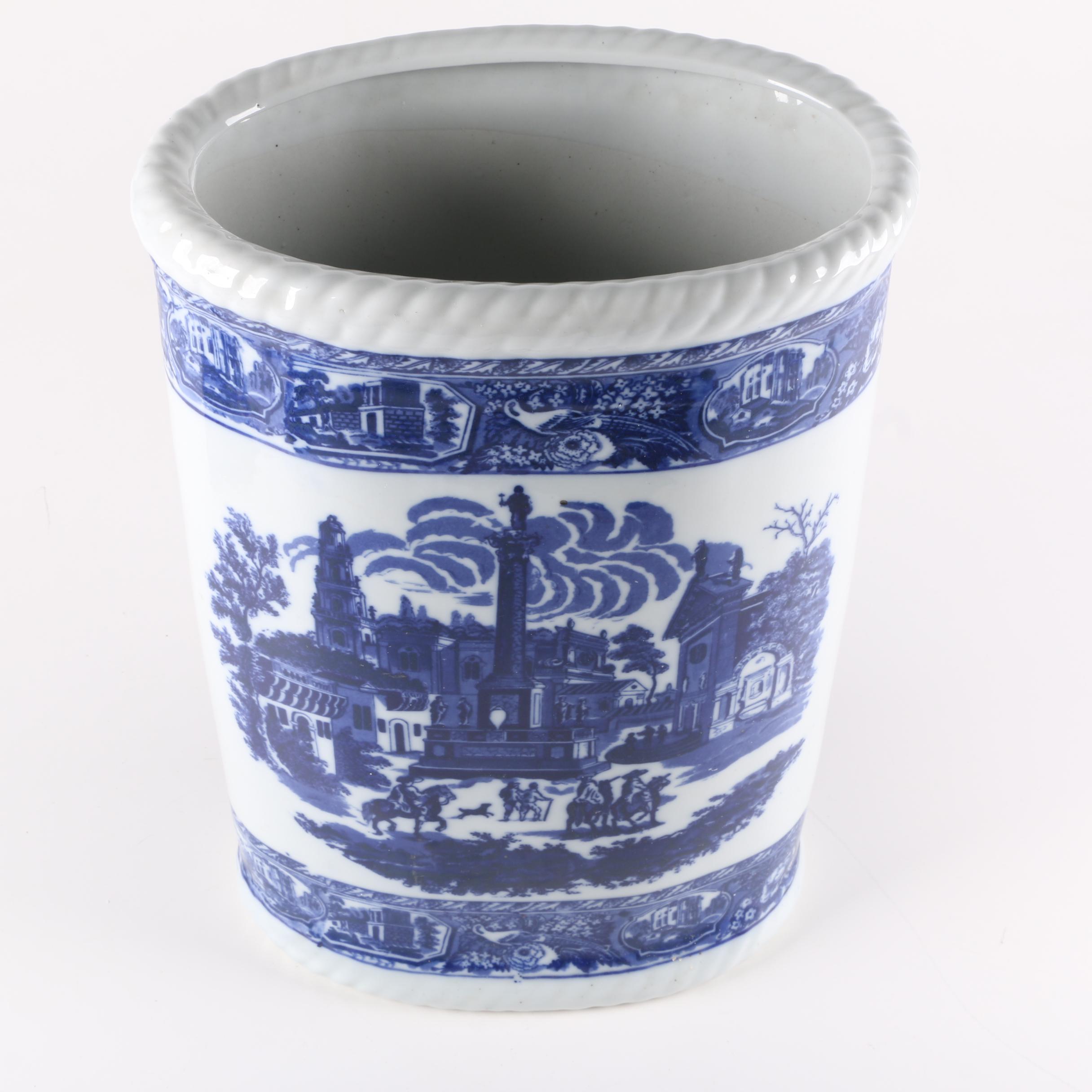 Victoria Ware Ironstone Blue and White Umbrella Stand