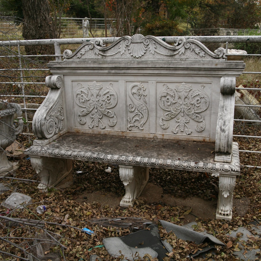 Ornate Marble Bench