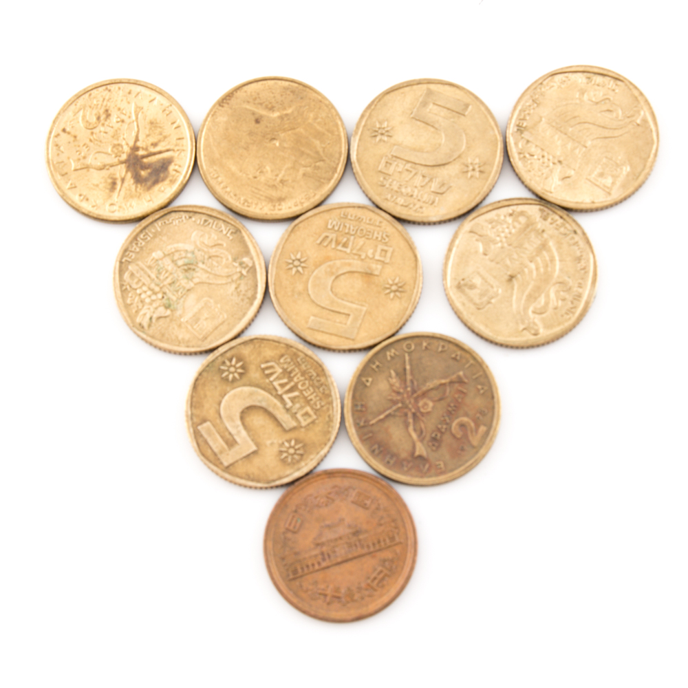 Group of Foreign Coins and Currency
