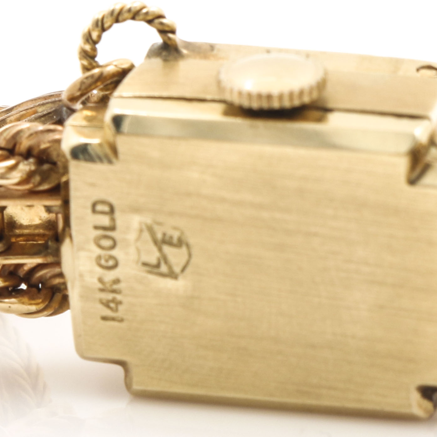 Geneva 14K Yellow Gold Watch With Hinged Cover and Tassle Accent