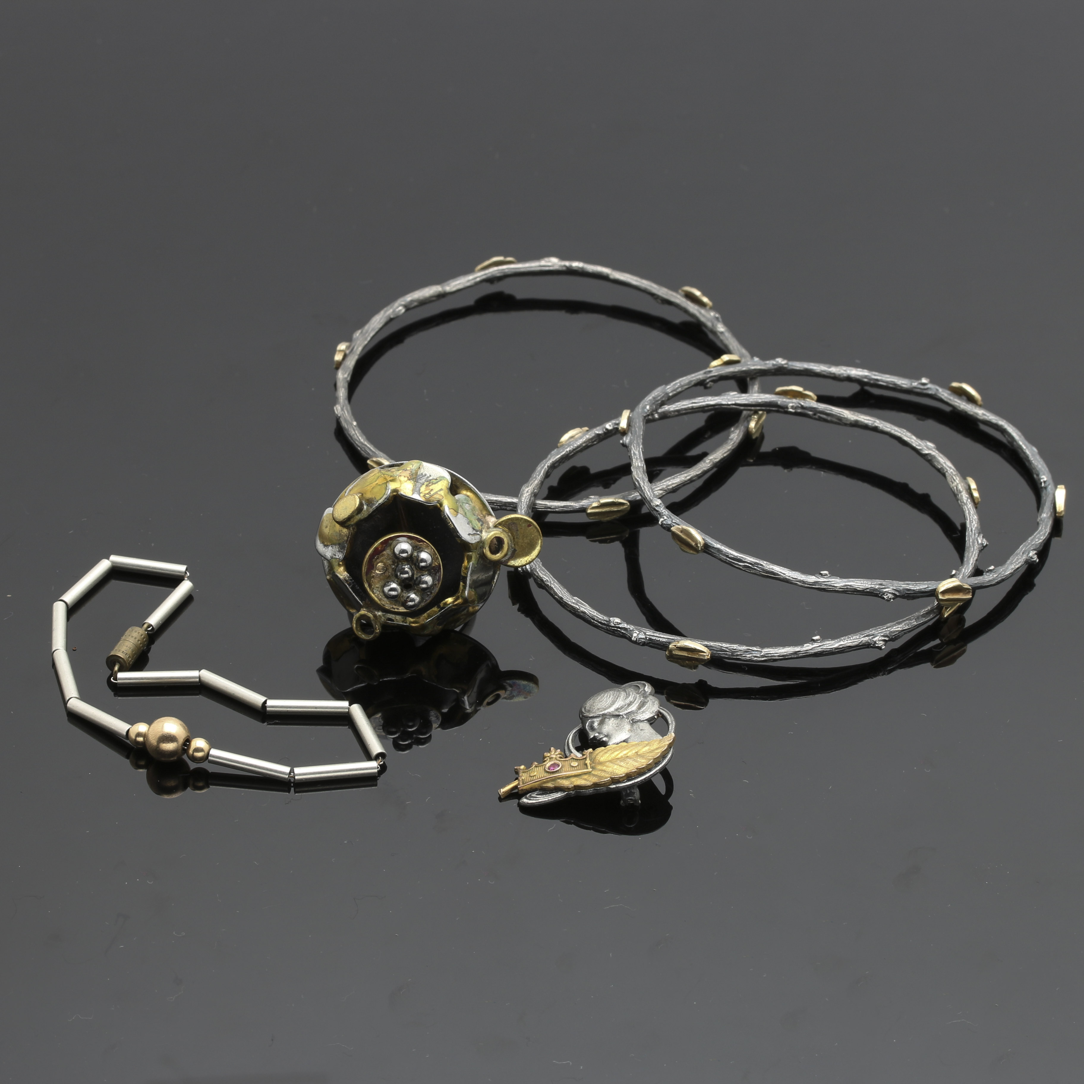 Sterling Silver Jewelry with Yellow Gold Accents