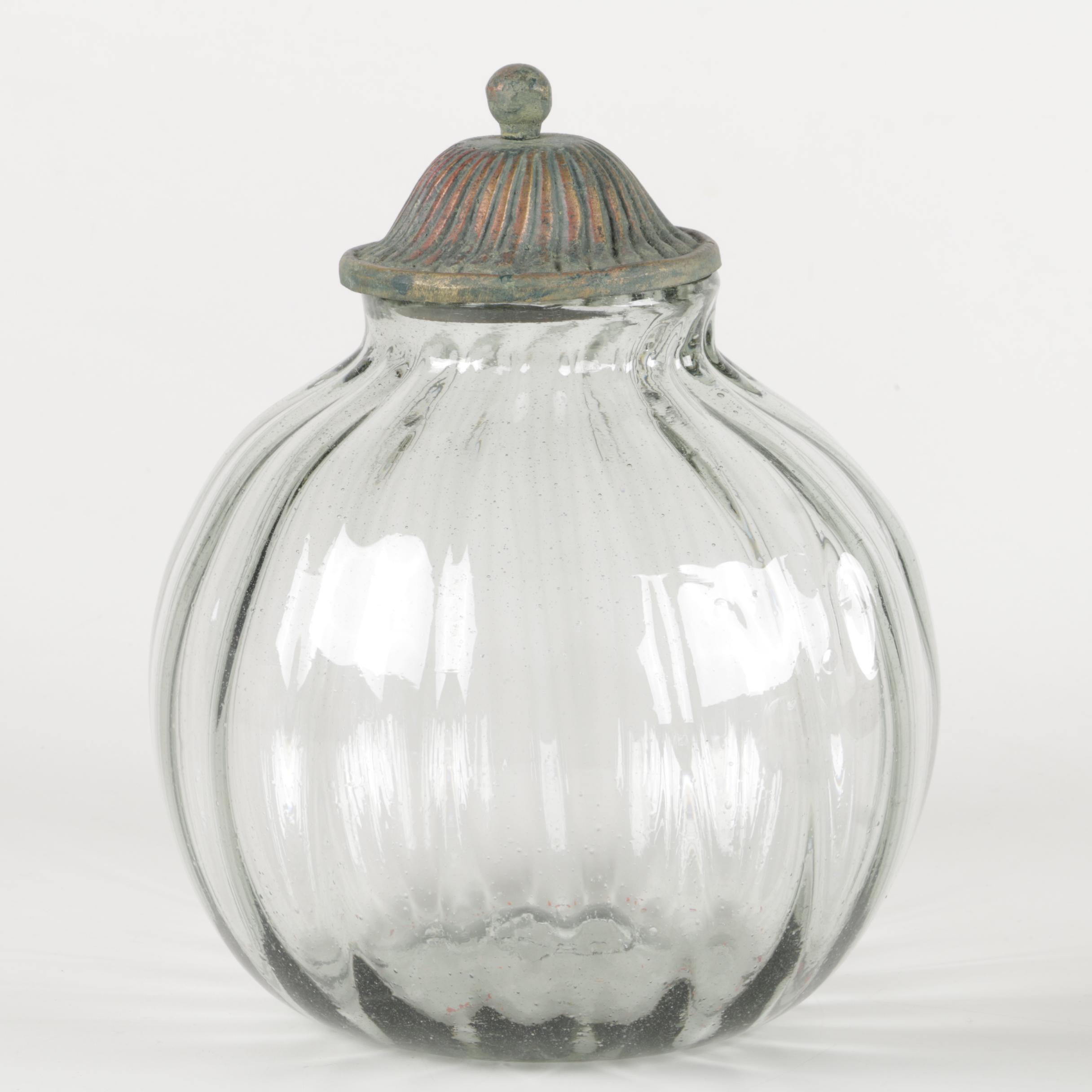 Decorative Glass Jars with Metal Lids