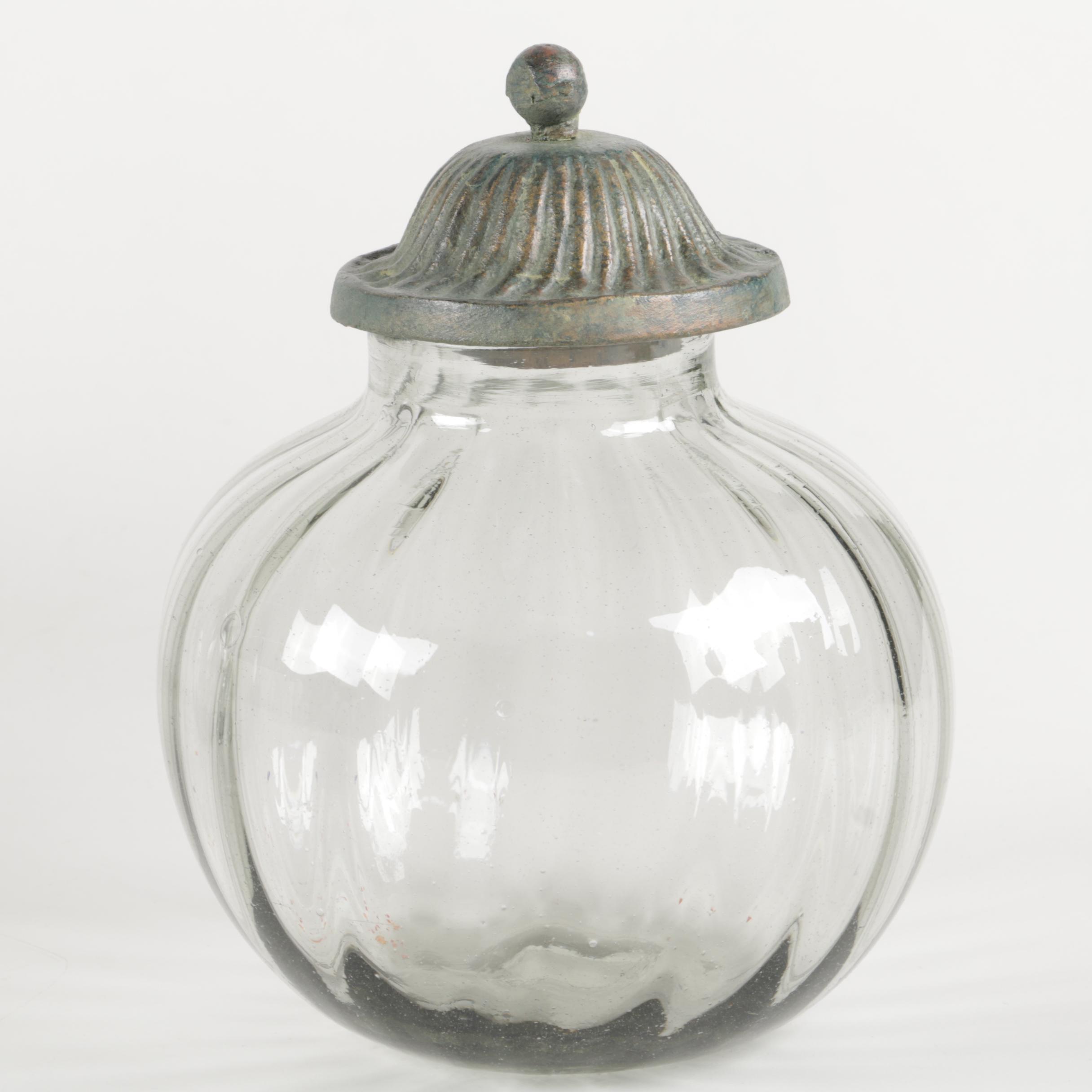 Decorative Glass Jars with Metal Lids