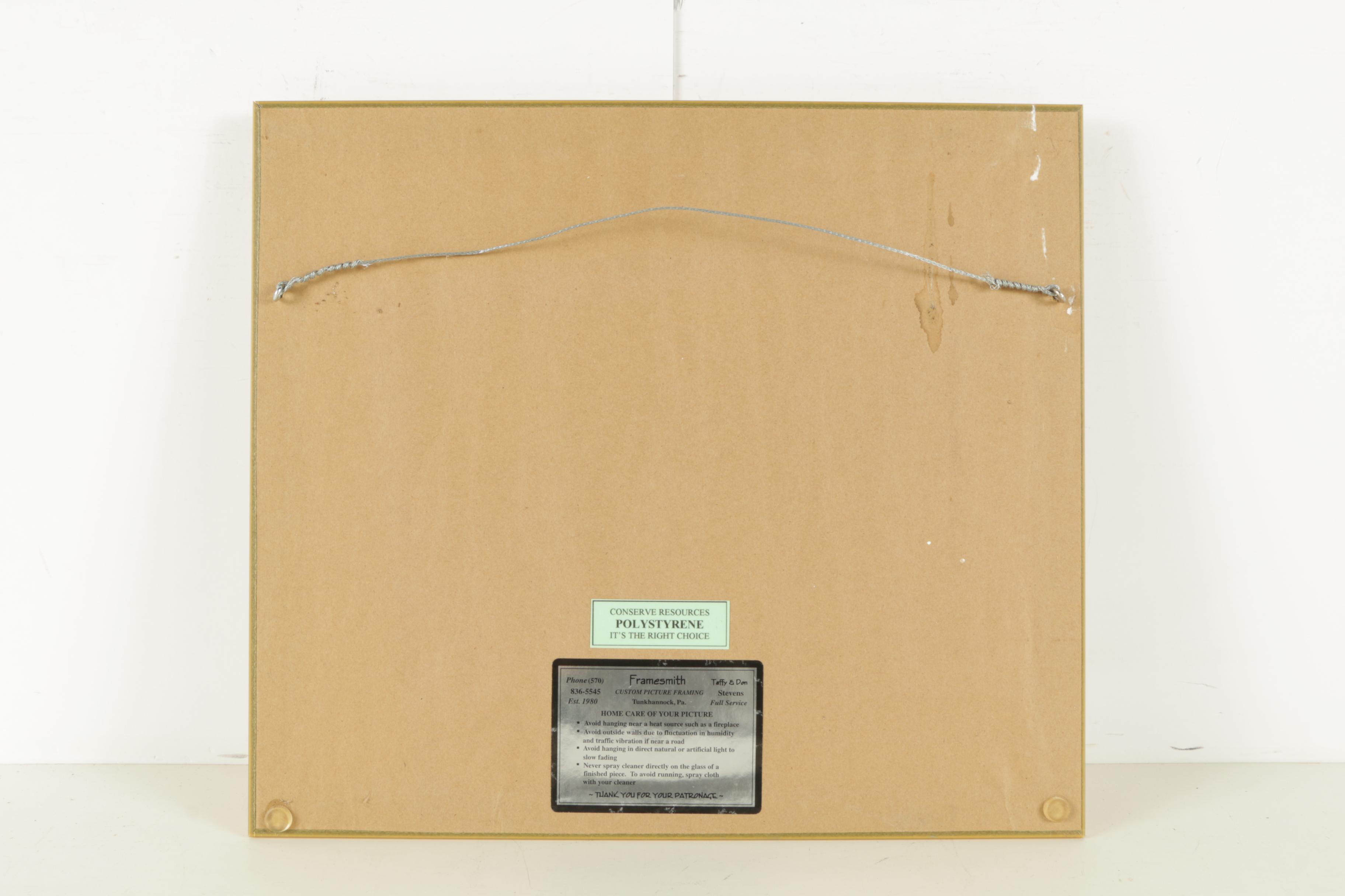 Jan Henning Mixed Media Watercolor Landscape Painting on Paper