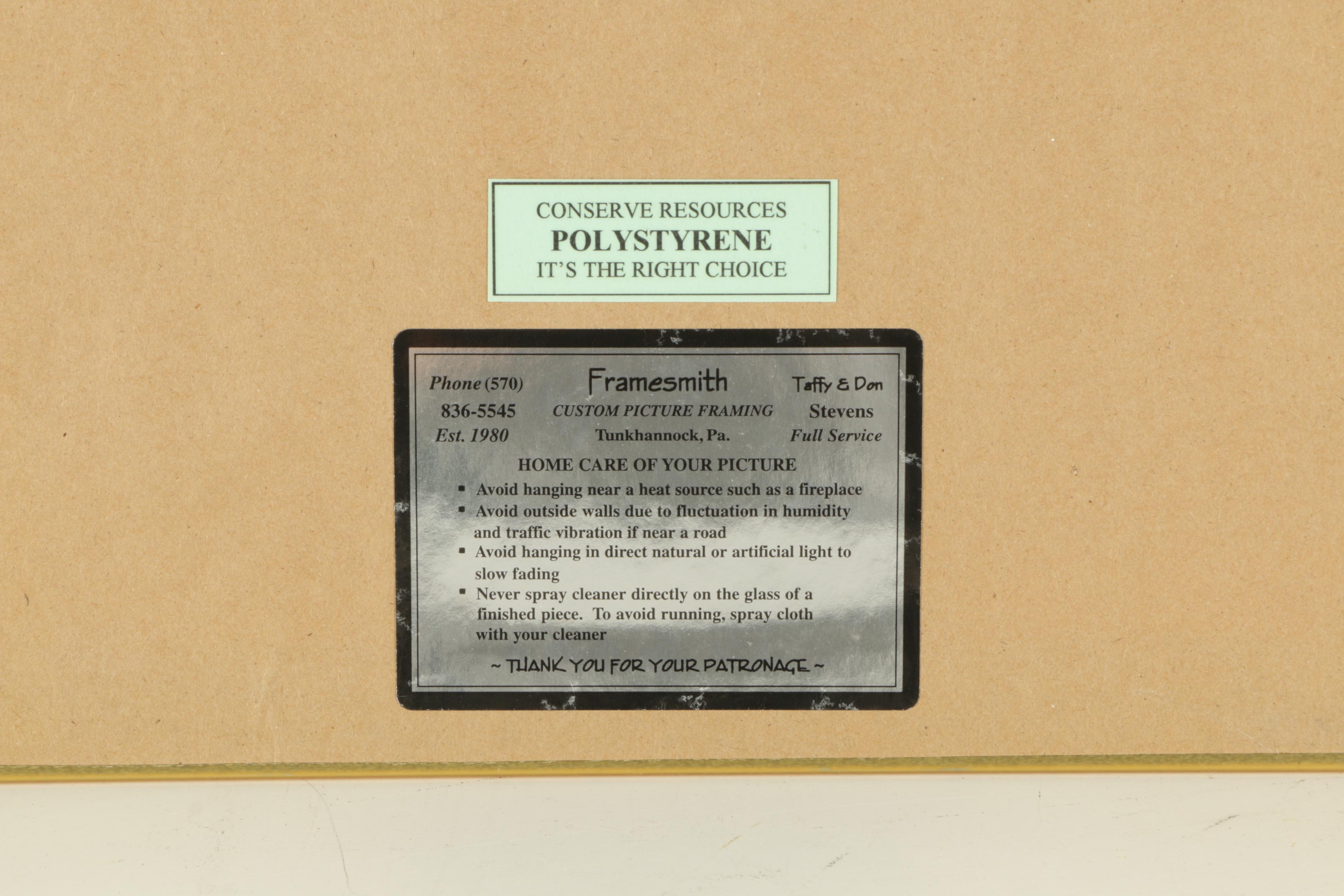 Jan Henning Mixed Media Watercolor Landscape Painting on Paper