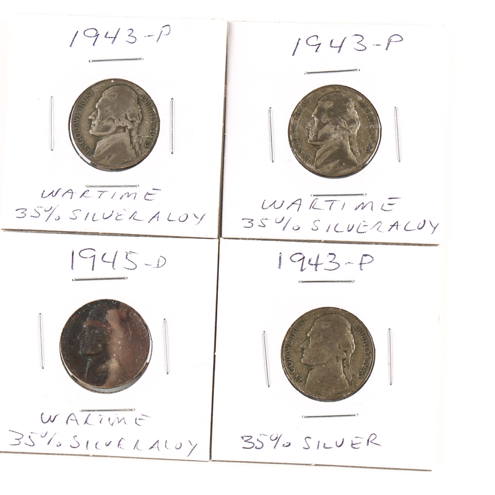 Select Assortment of Mercury Dimes and Silver Wartime Nickels