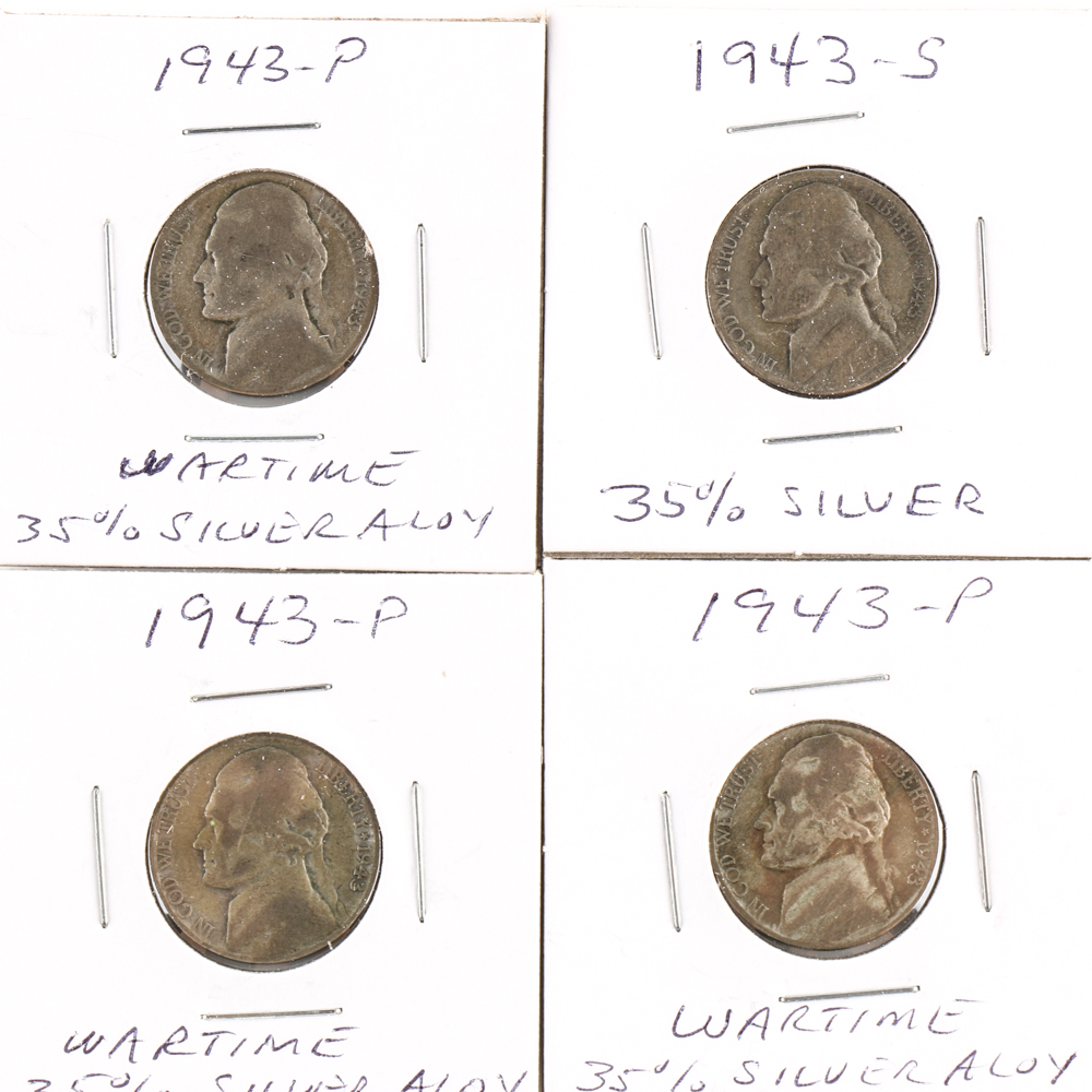 Select Assortment of Mercury Dimes and Silver Wartime Nickels