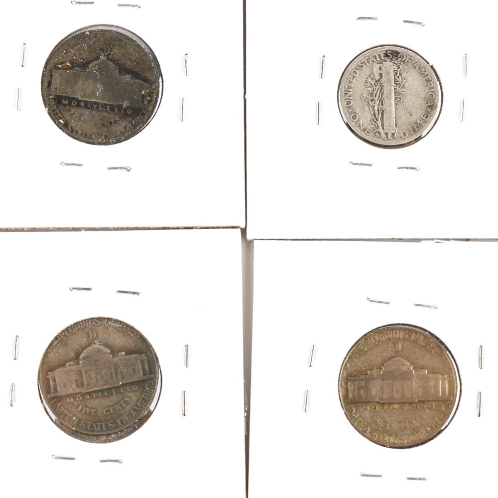 Select Assortment of Mercury Dimes and Silver Wartime Nickels