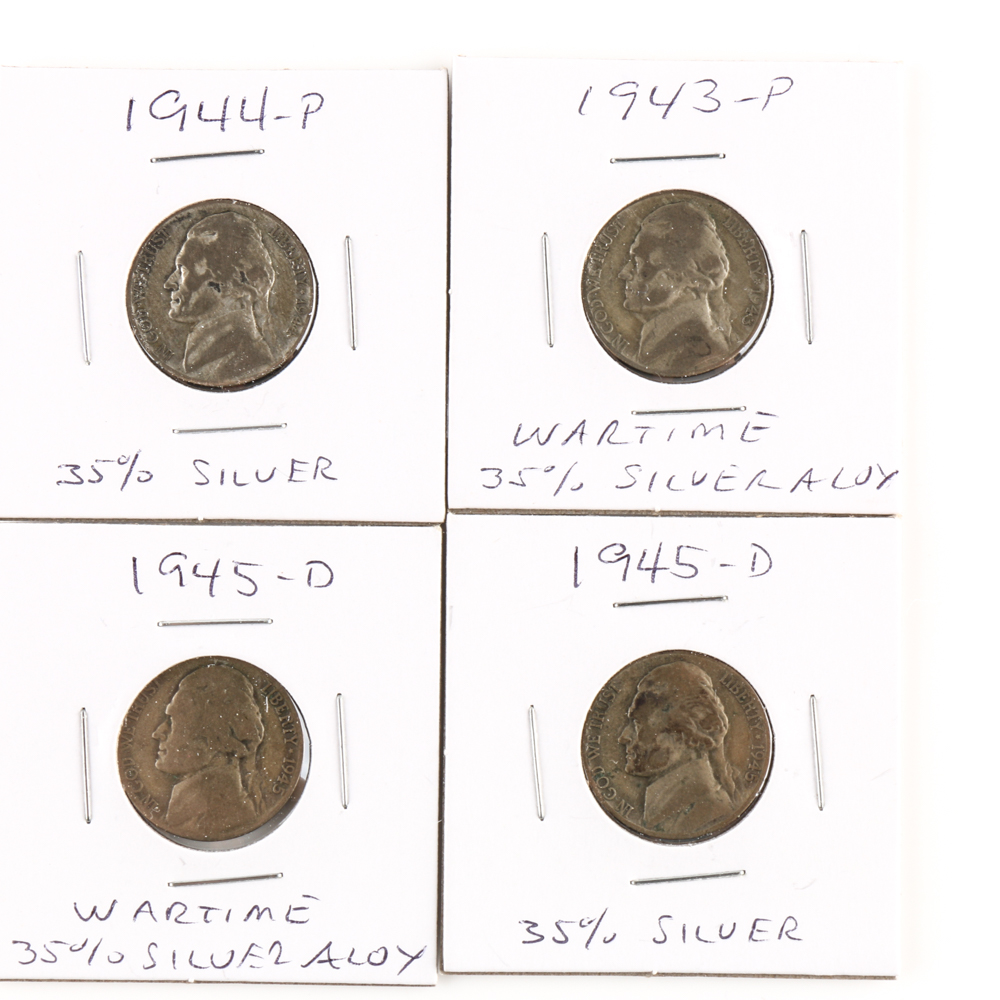 Select Assortment of Mercury Dimes and Silver Wartime Nickels