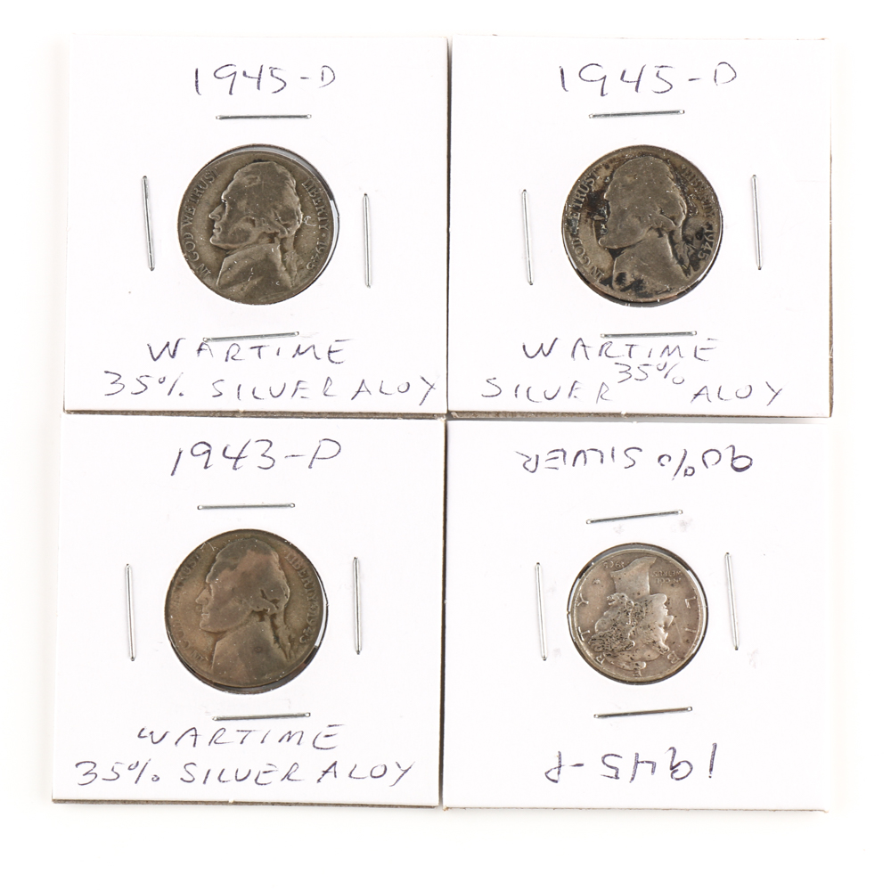 Select Assortment of Mercury Dimes and Silver Wartime Nickels