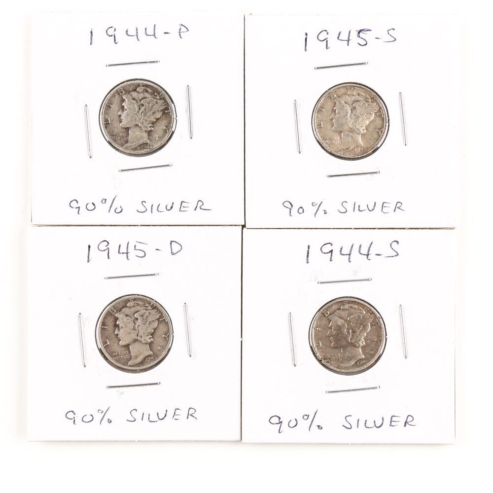Select Assortment of Mercury Dimes and Silver Wartime Nickels