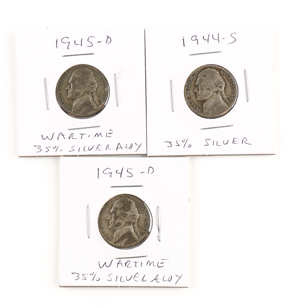 Select Assortment of Mercury Dimes and Silver Wartime Nickels