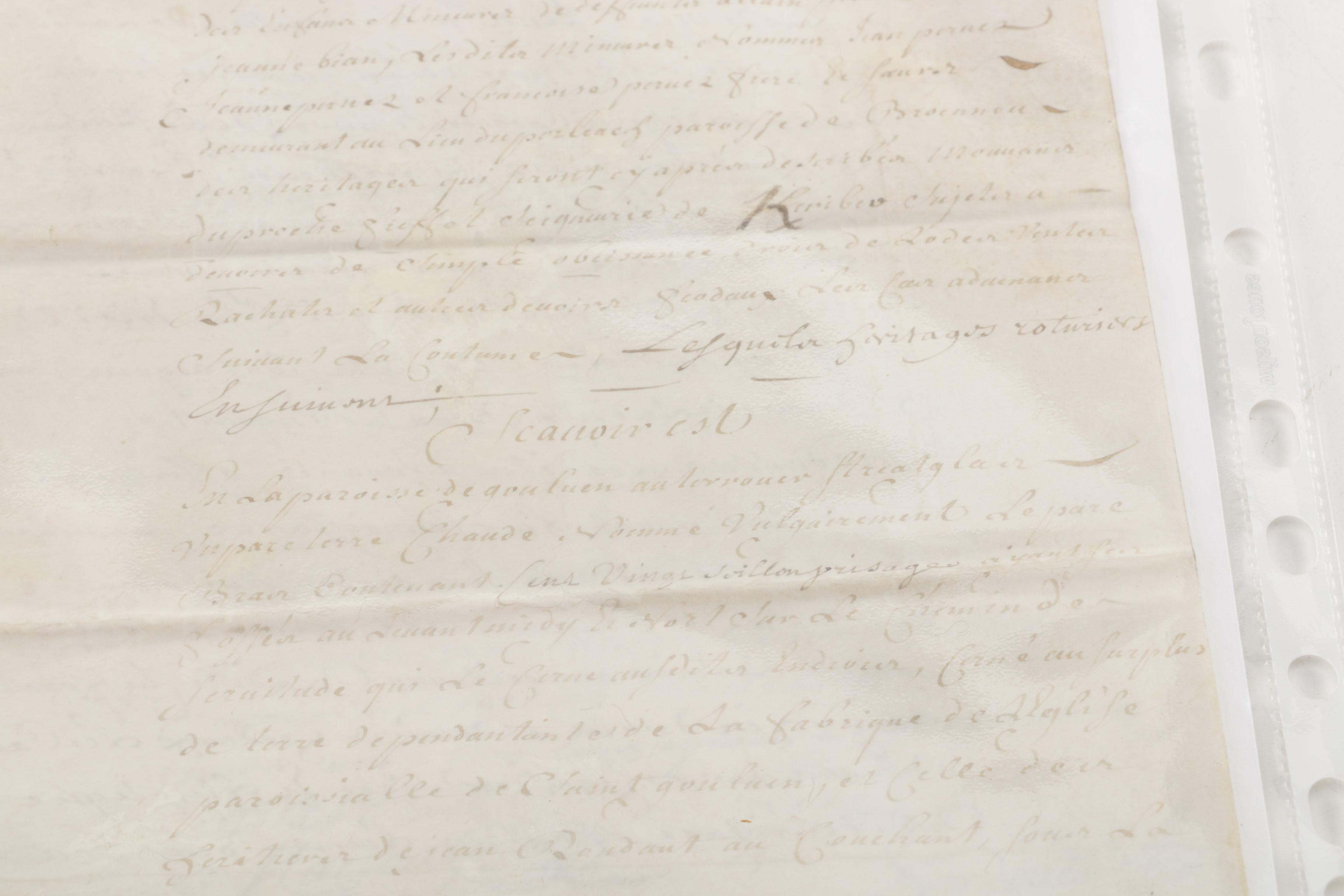 1737 French Legal Document with Revenue Stamp