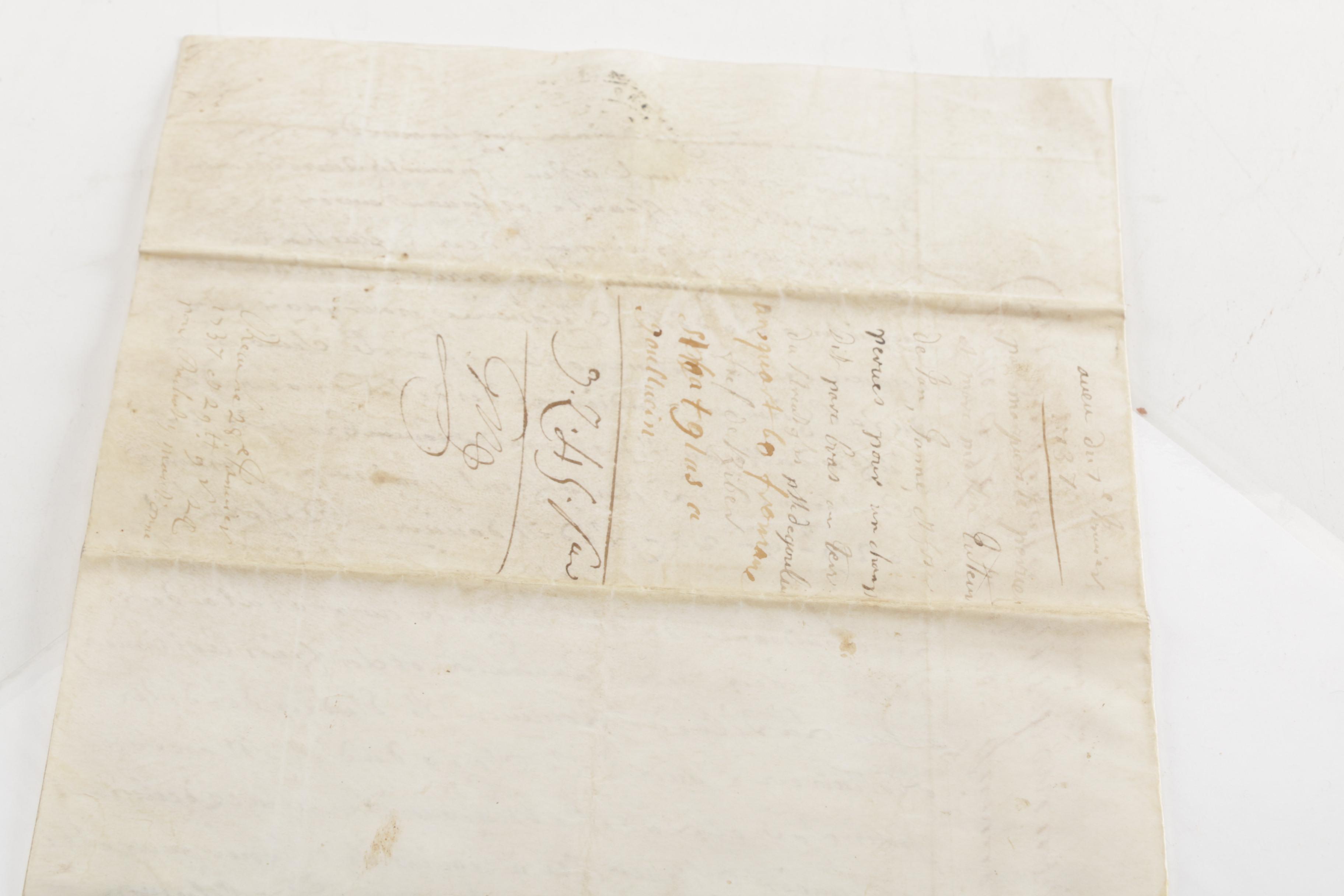 1737 French Legal Document with Revenue Stamp