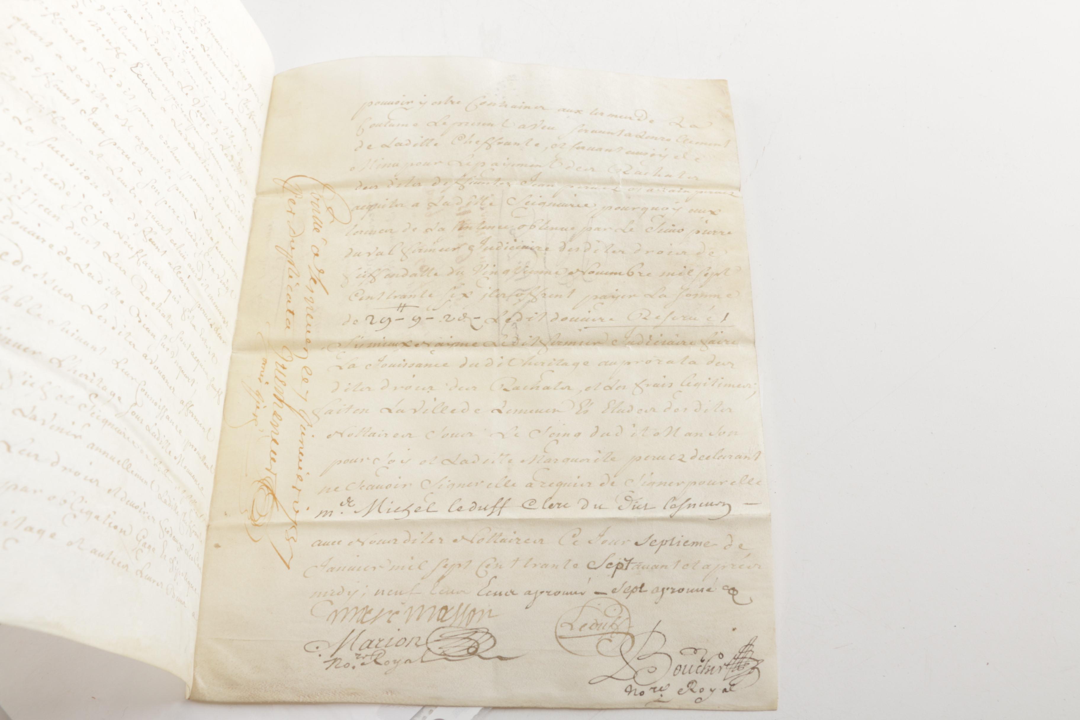 1737 French Legal Document with Revenue Stamp