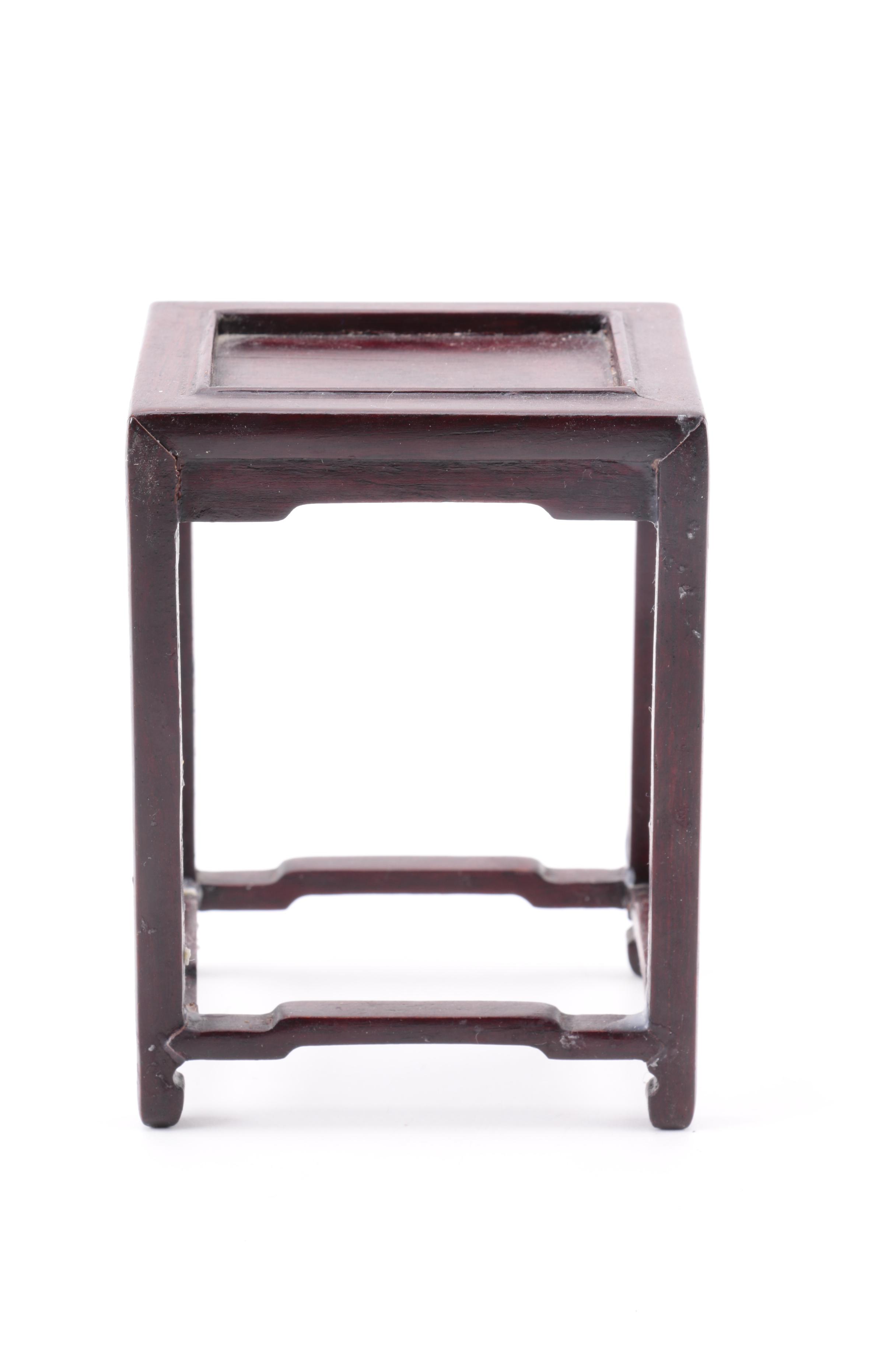 Diminutive Chinese Horseshoe Chairs with Tea Table