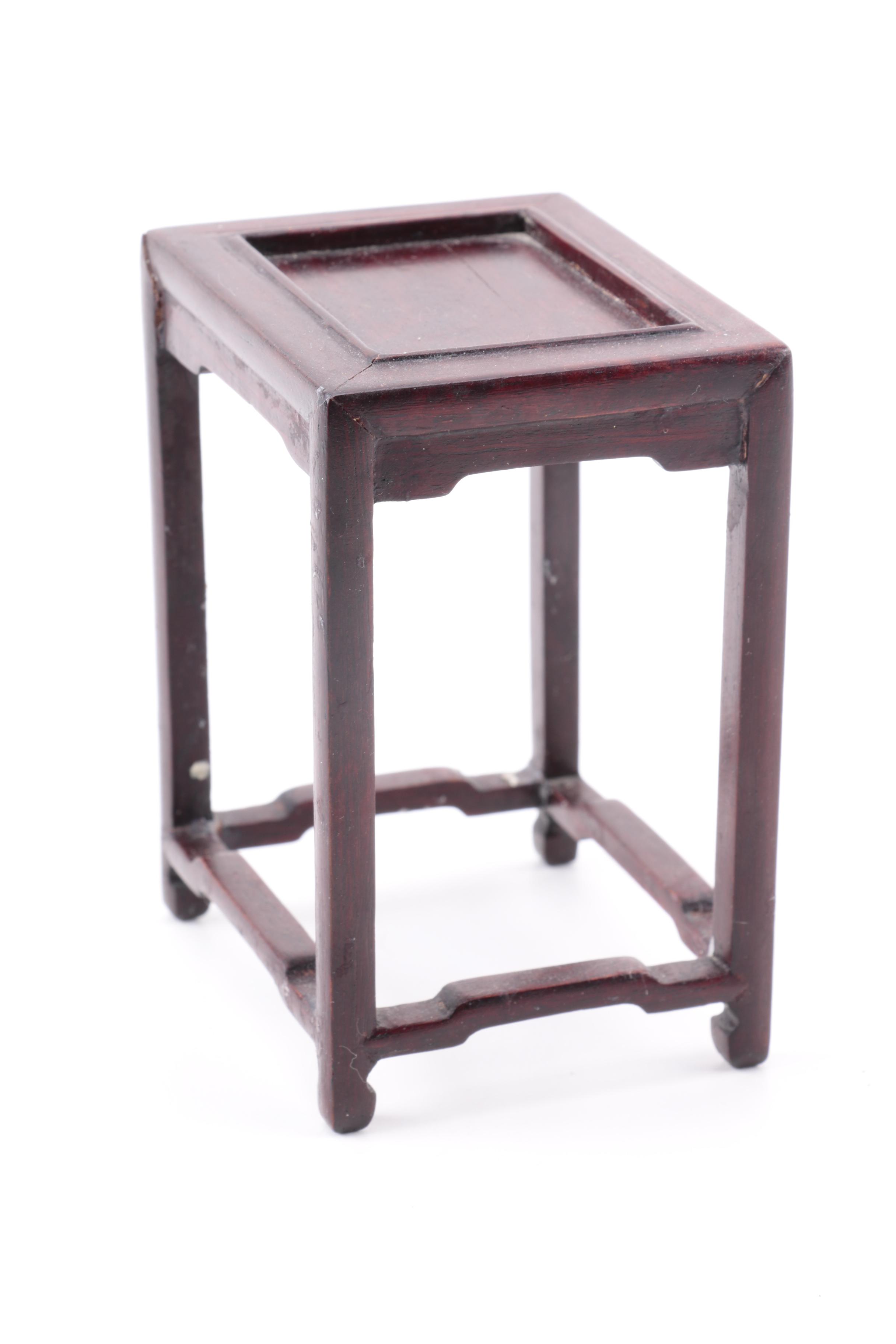 Diminutive Chinese Horseshoe Chairs with Tea Table