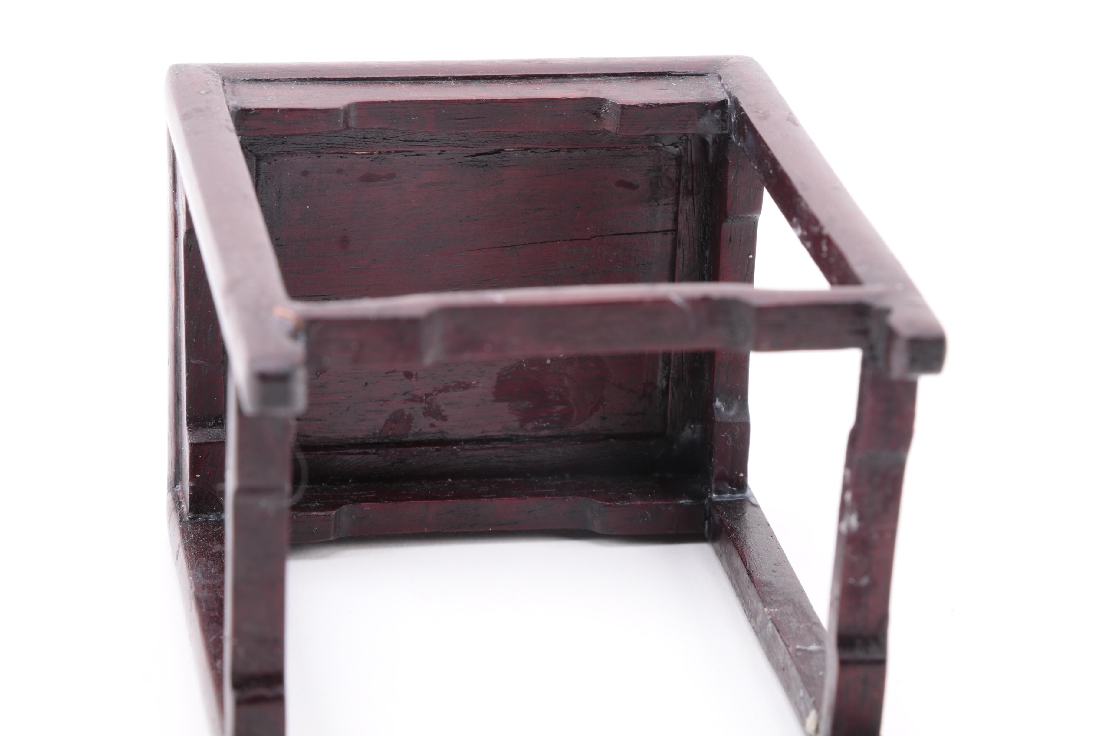 Diminutive Chinese Horseshoe Chairs with Tea Table