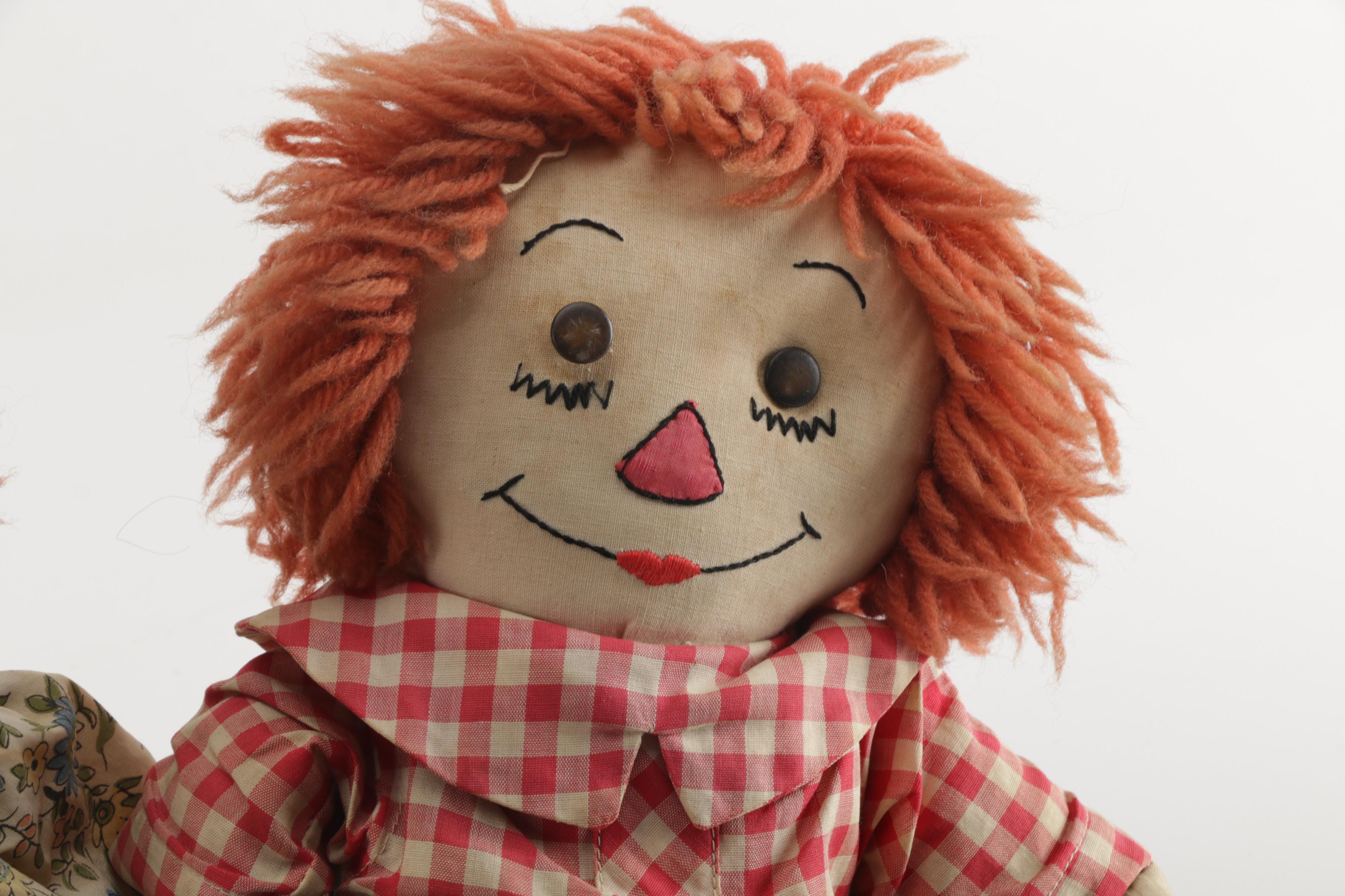 Vintage "Raggedy Ann" and "Andy" Cloth Dolls