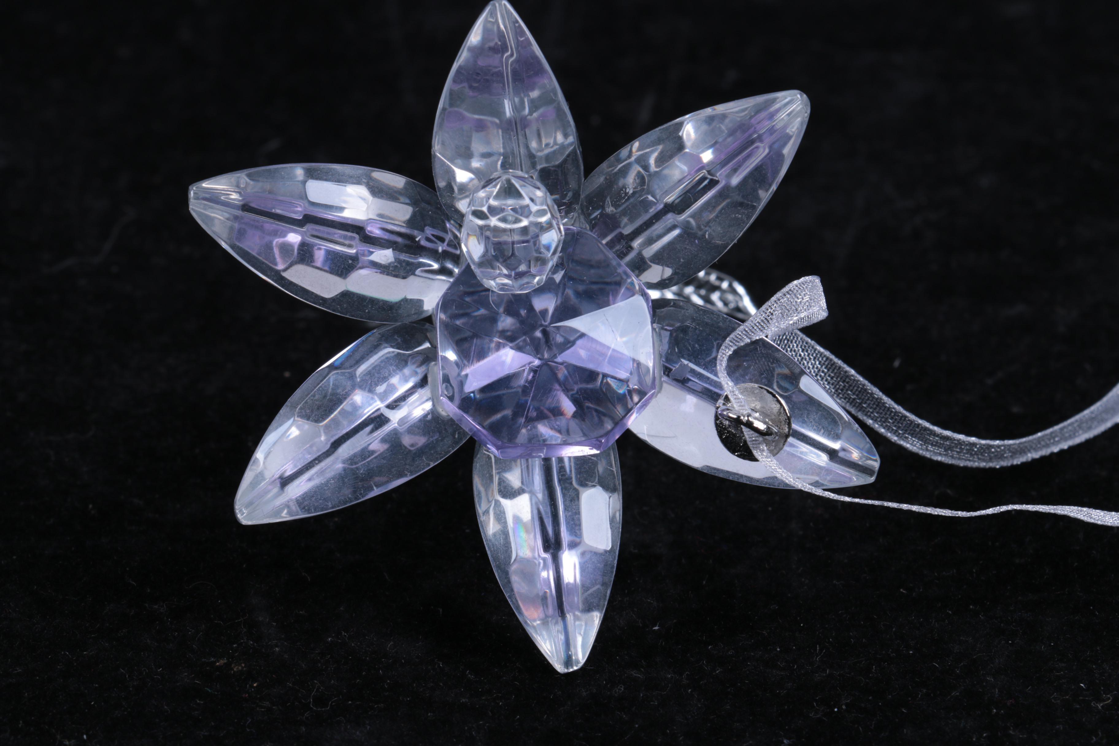 Smith & Hawken Crystal Flower Ornaments