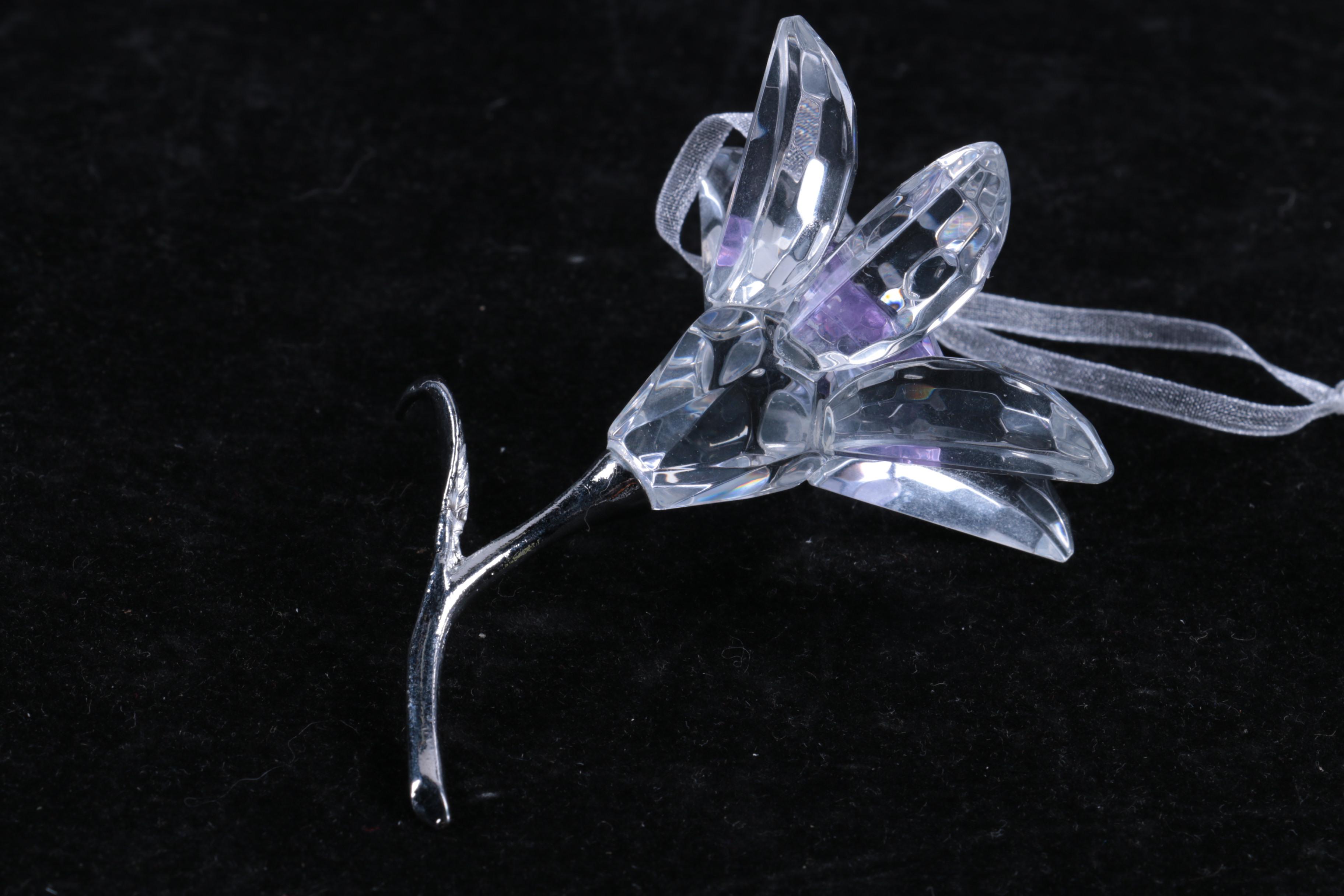 Smith & Hawken Crystal Flower Ornaments