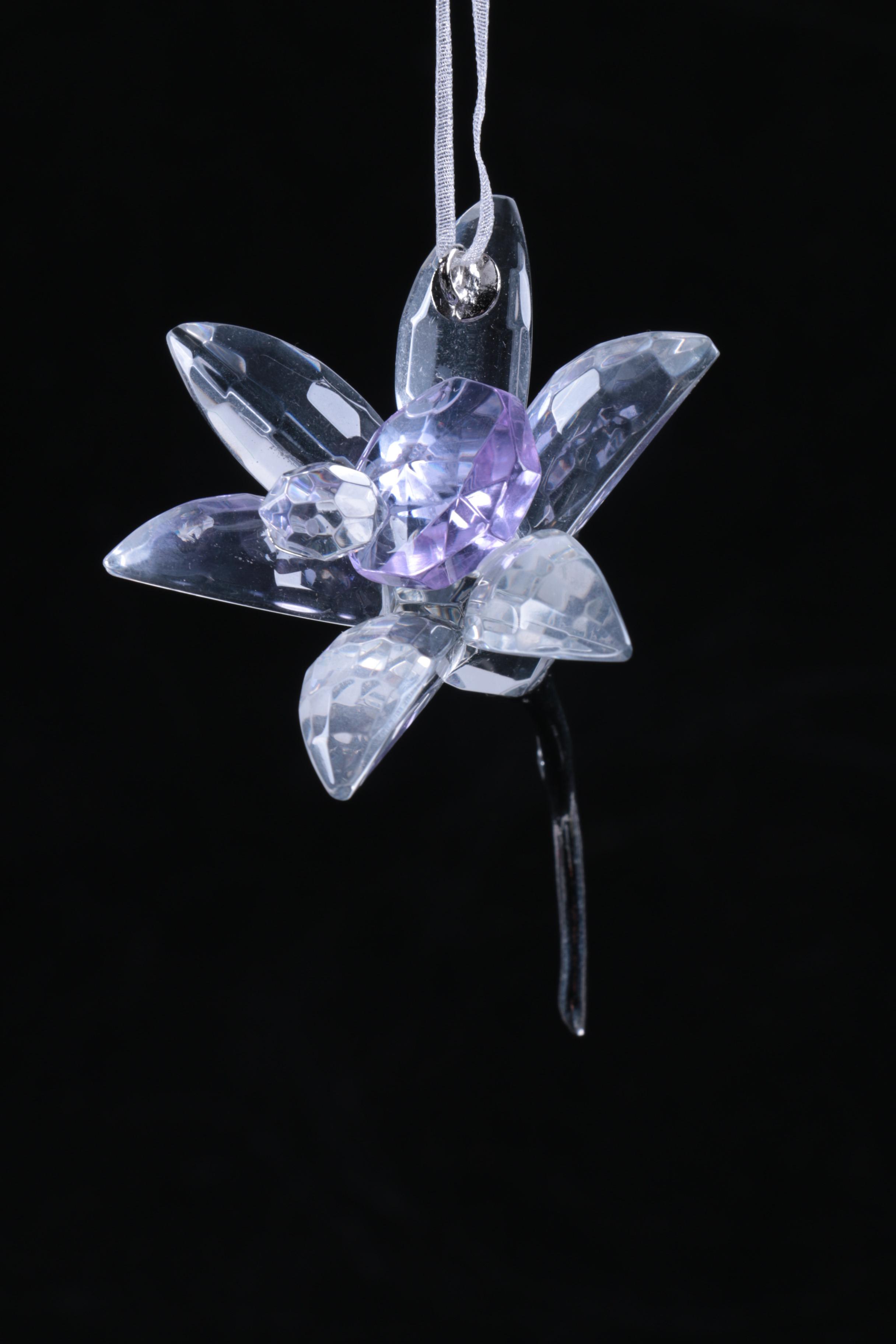 Smith & Hawken Crystal Flower Ornaments