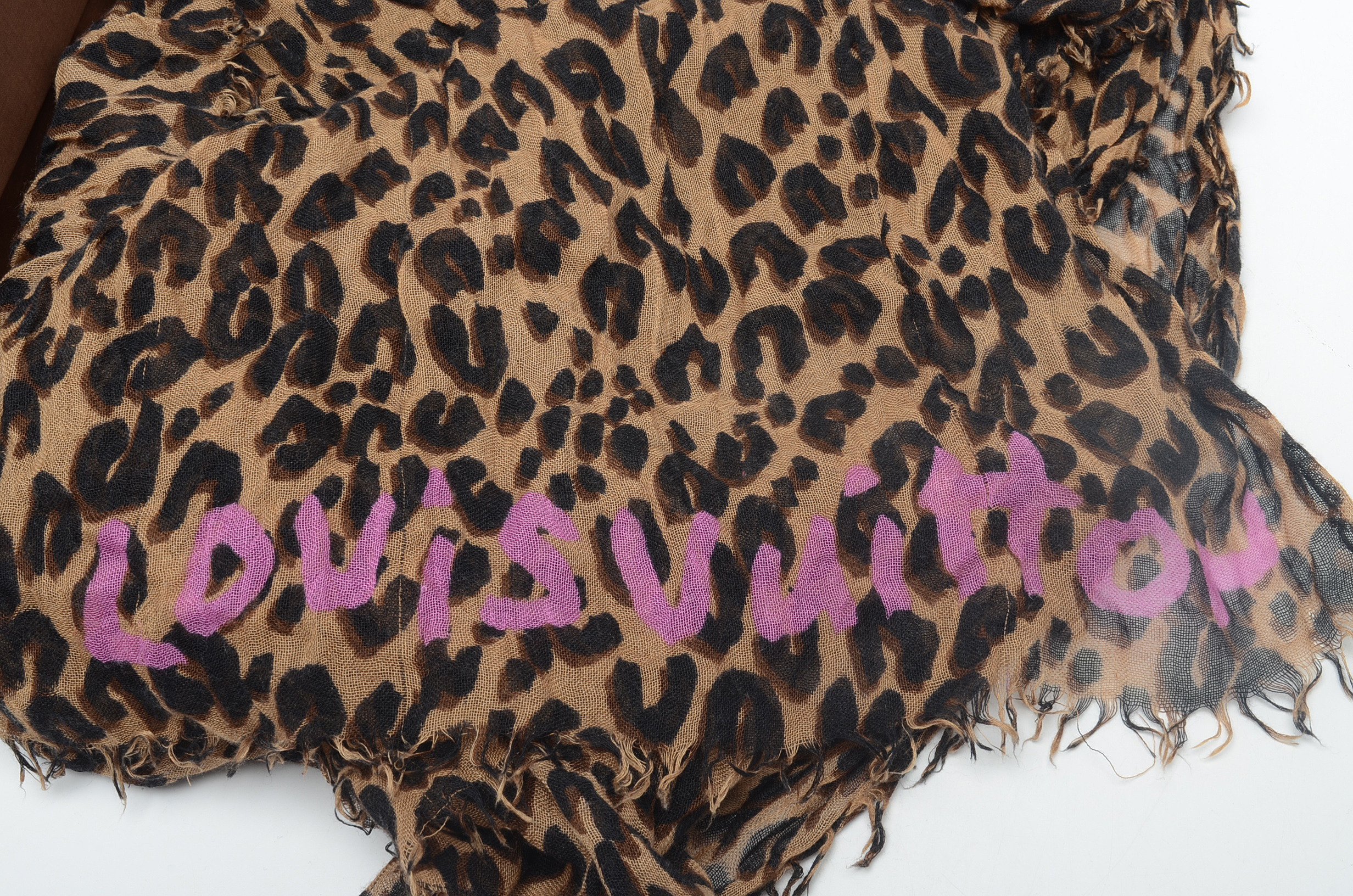 Louis Vuitton Leopard Print Scarf