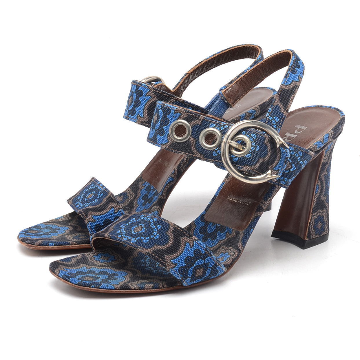 Prada Slingback Paisley Sandals