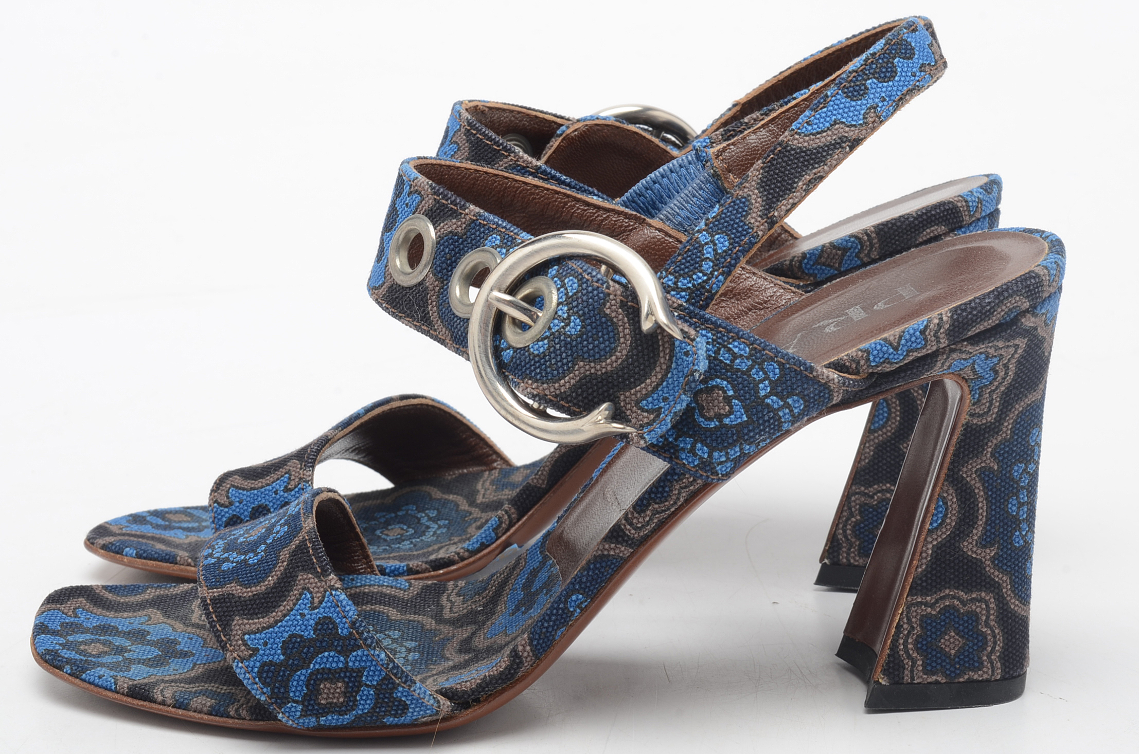 Prada Slingback Paisley Sandals