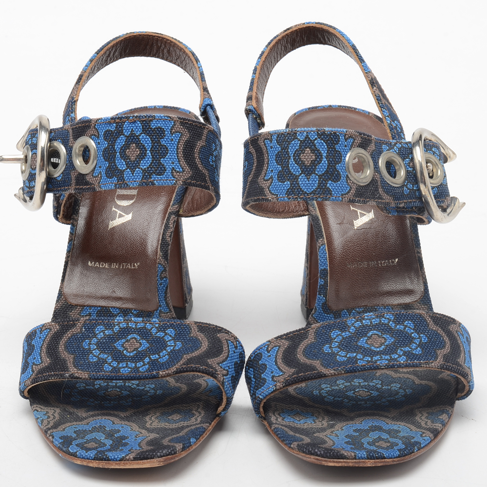 Prada Slingback Paisley Sandals